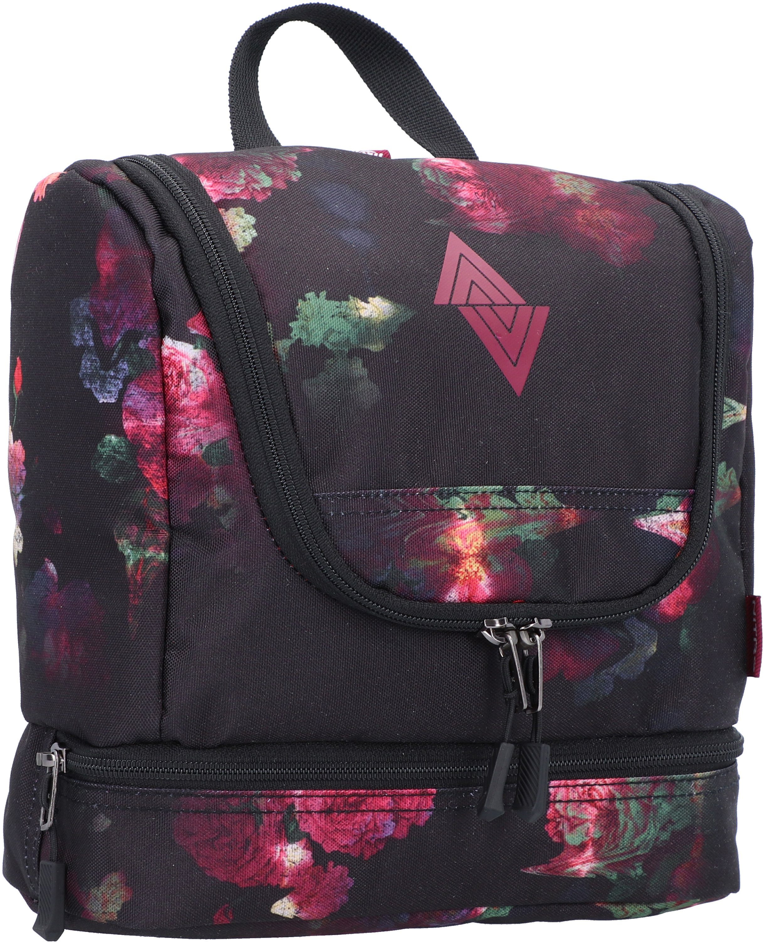 NITRO Toilettas Travel Kit, Black Rose Daypack, streetpack in retro-stijl, alledaagse rugzak, schoolrugzak