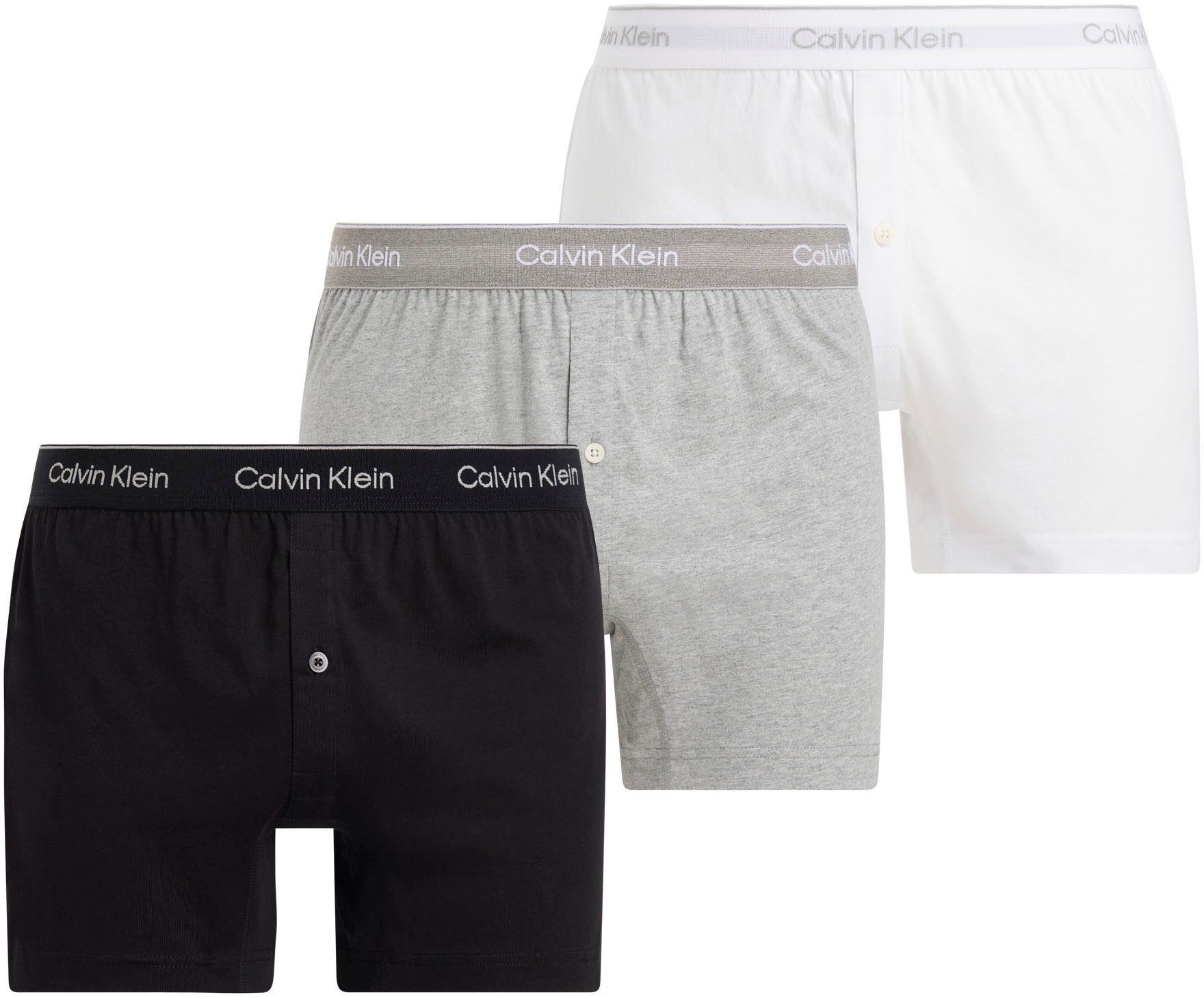 Calvin Klein Boxershort BOXER TRAD 3PK met logo-elastische tailleband (3 stuks) (Set van 3)