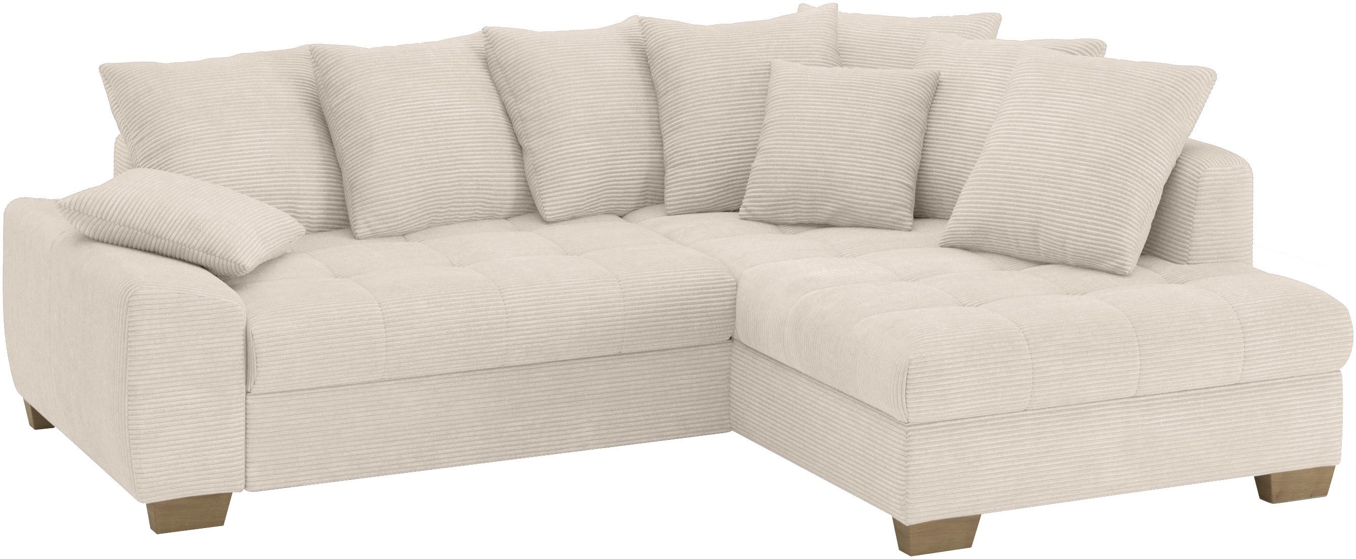 Mr. Couch Hoekbank Nikita II, L-vorm Optioneel met koudschuim, EasyBett, bedlade beige, hoekbanken, Zonder slaapfunctie-zonder bedkist, ohne