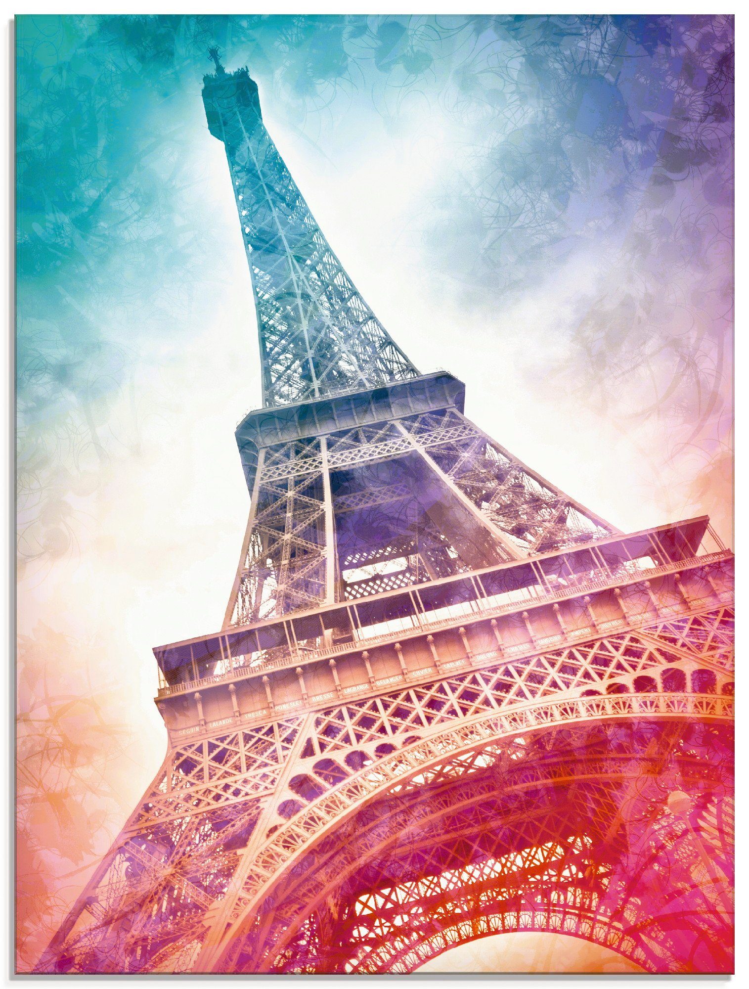 Artland Print op glas Parijs Eiffeltoren II (1 stuk)