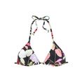 s.oliver red label beachwear triangel-bikinitop herfst met een bloemmotief zwart