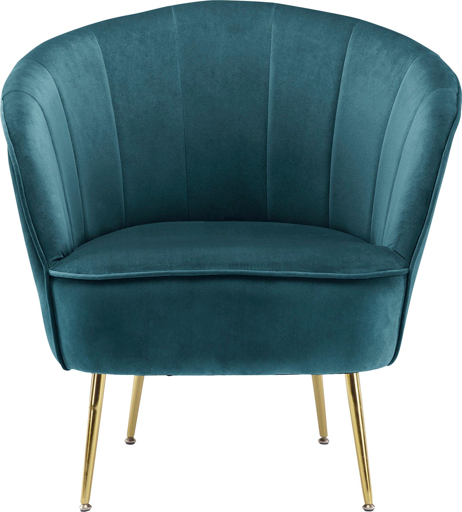Kayoom Fauteuil Poola 100, comfortabele cocktailstoel, luxe fluwelen bekleding (1 stuk)