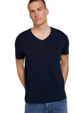 tom tailor t-shirt met v-hals (set van 2) blauw
