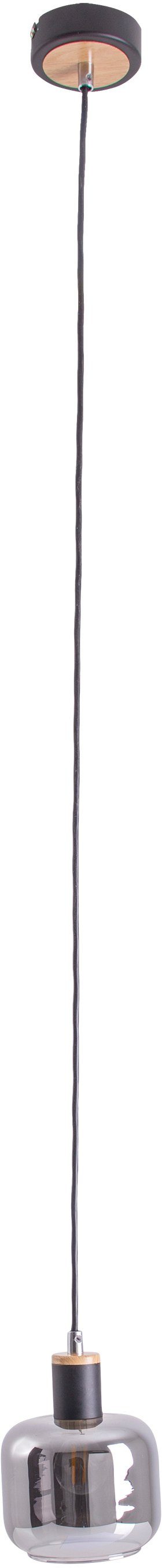 näve Hanglamp Fumoso Glas kap donker getint (rooklook) 1xE14 hoogte 120 cm zwart natuur