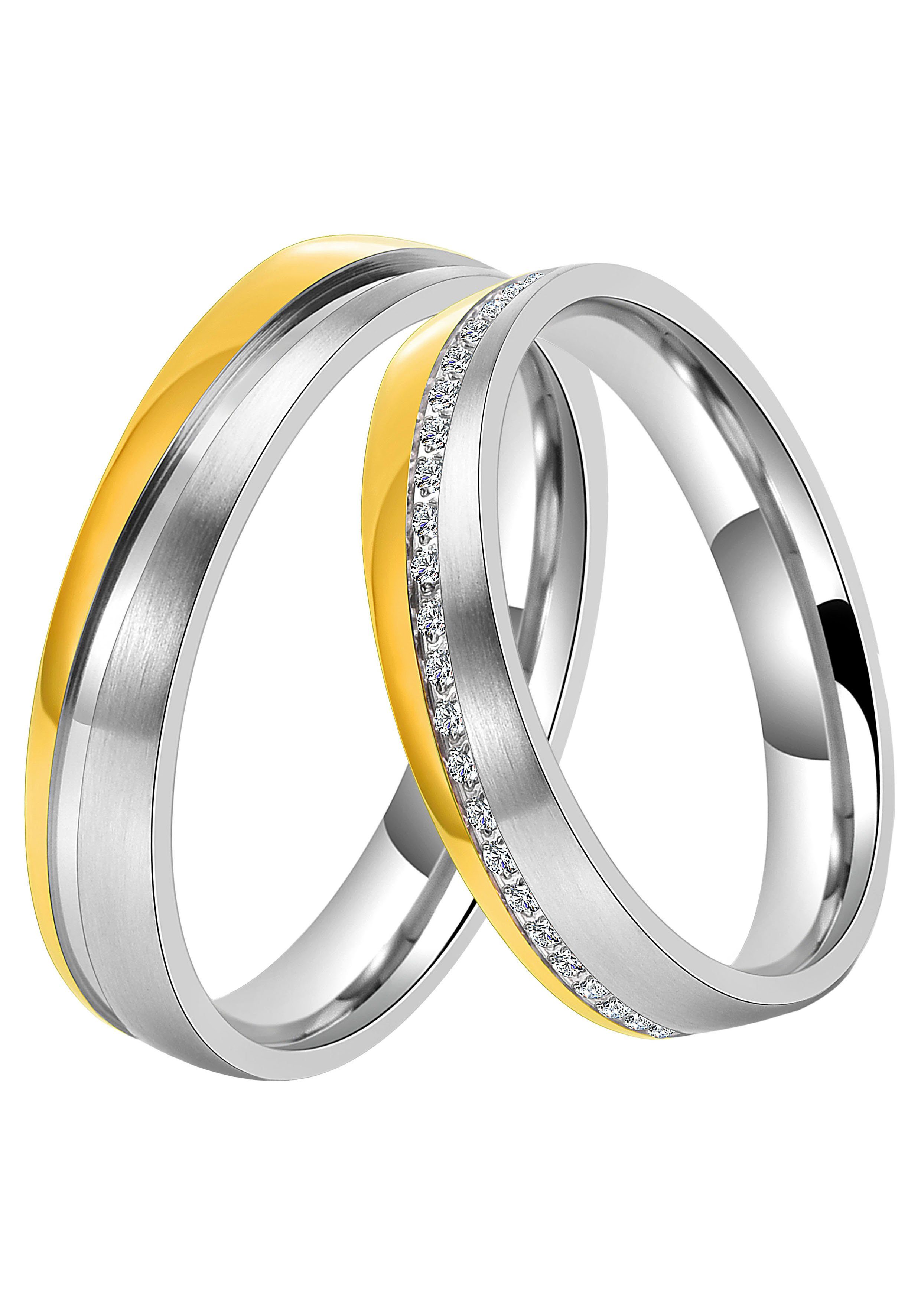 DOOSTI Trouwring Sieraden cadeau roestvrijstalen trouwring partnerring LIEBE unisex ringen maat 72 zilver(kleur)