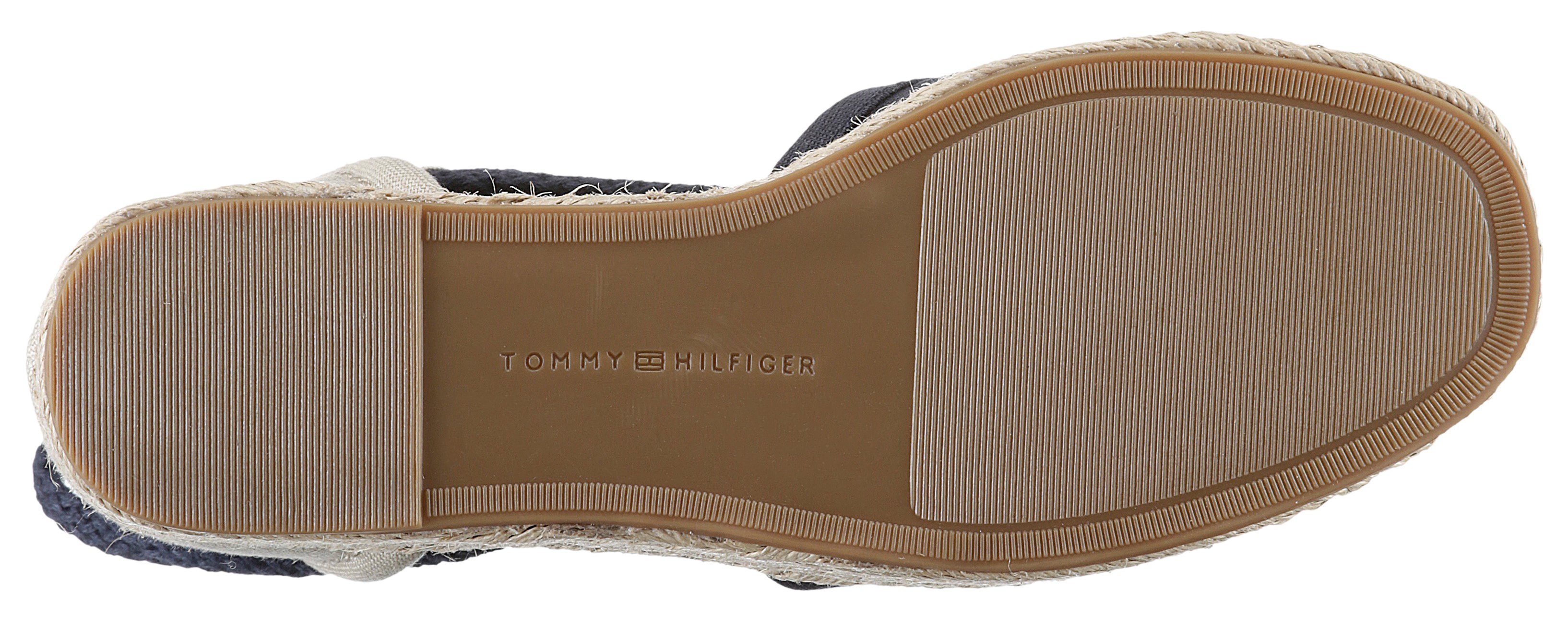 Tommy Hilfiger Espadrilles CLOSED TOE LINEN FLATFORM , zomerschoen, sleehak, met mooie enkelveters