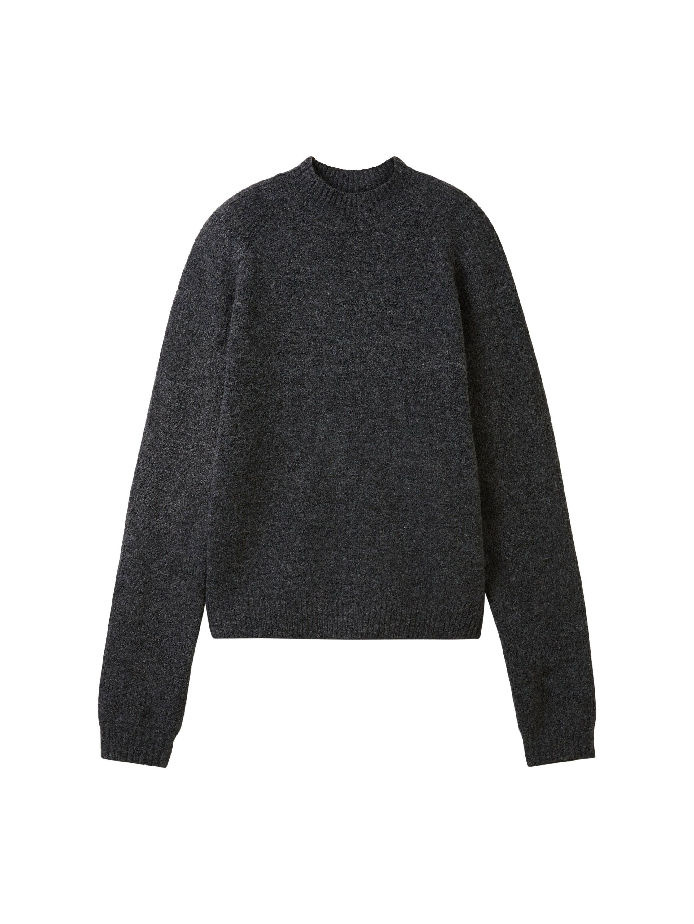 Tom Tailor Denim Trui met staande kraag in gemêleerde look