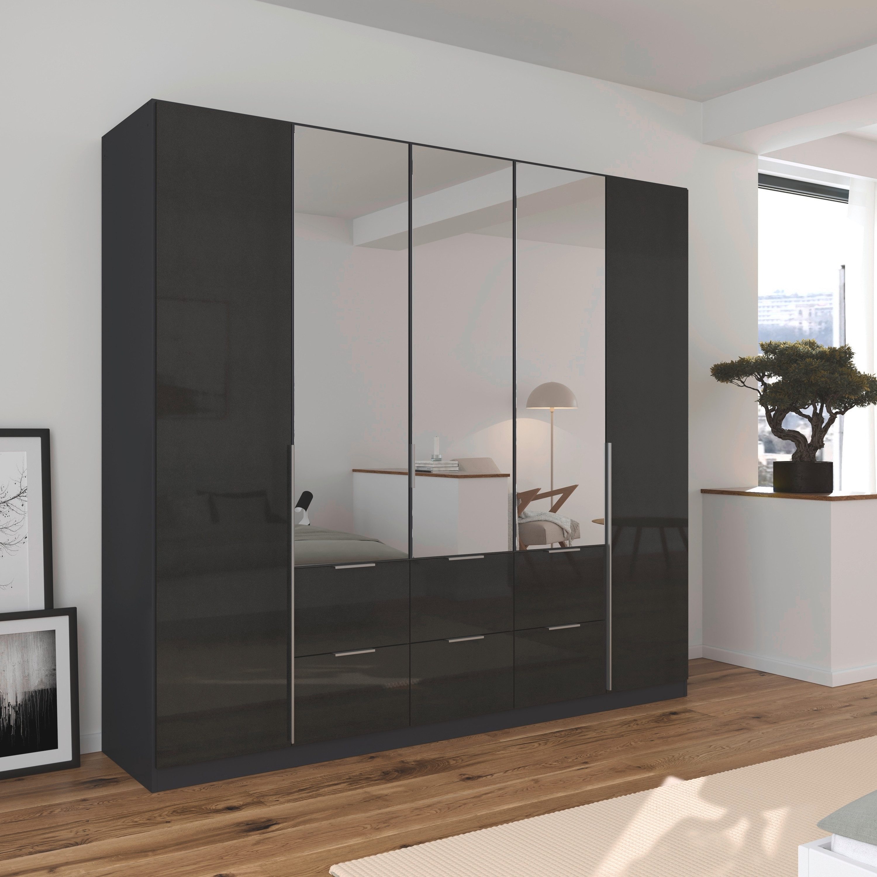 rauch Draaideurkast Kledingkast kast garderobe AGORDO met decor- of hoogglansfront
