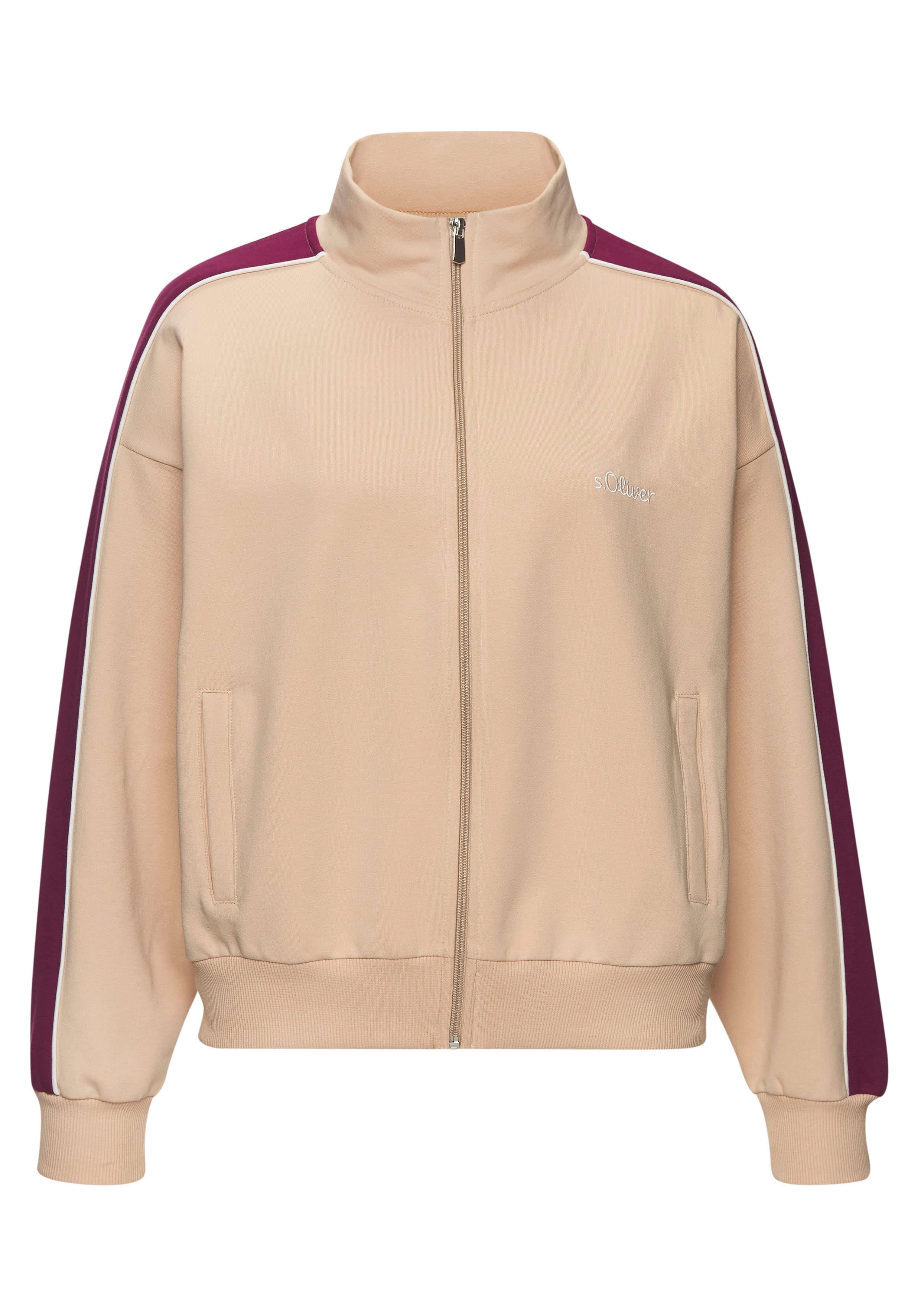 s.Oliver RED LABEL Beachwear Sweatvest met rits en contrasterende accenten, loungewear (1-delig)