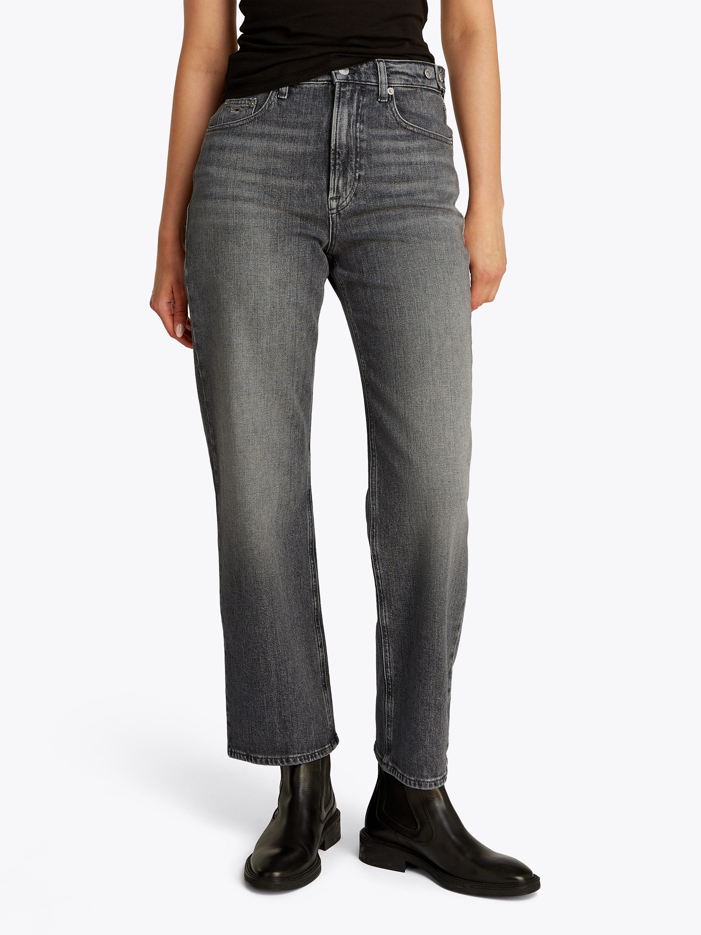 TOMMY JEANS Straight jeans Layla High Rise Slim Straight dames straight jeans maat 32 zwart