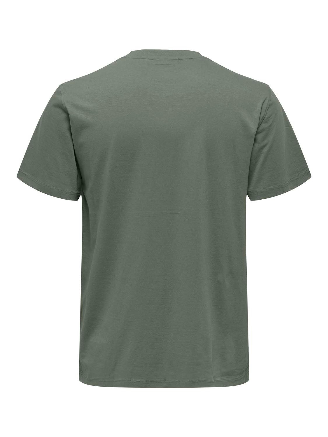 ONLY & SONS Shirt met ronde hals ONSMAX LIFE REG SS STITCH TEE
