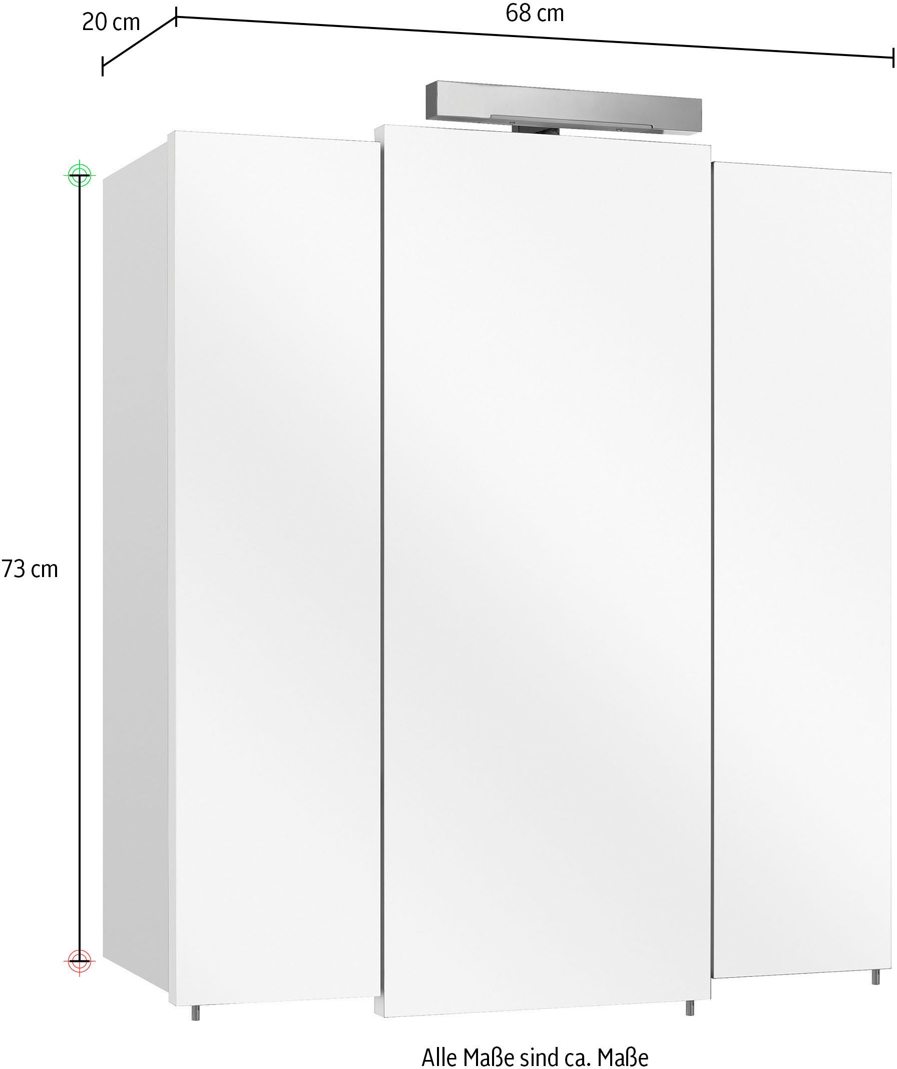 Saphir Badmeubelset Quickset 312 5-delig, wastafelonderkast en led-spiegelkast incl. deurdemper, badkamer set zonder wastafel, badkamer kast (set, 5 stuks)