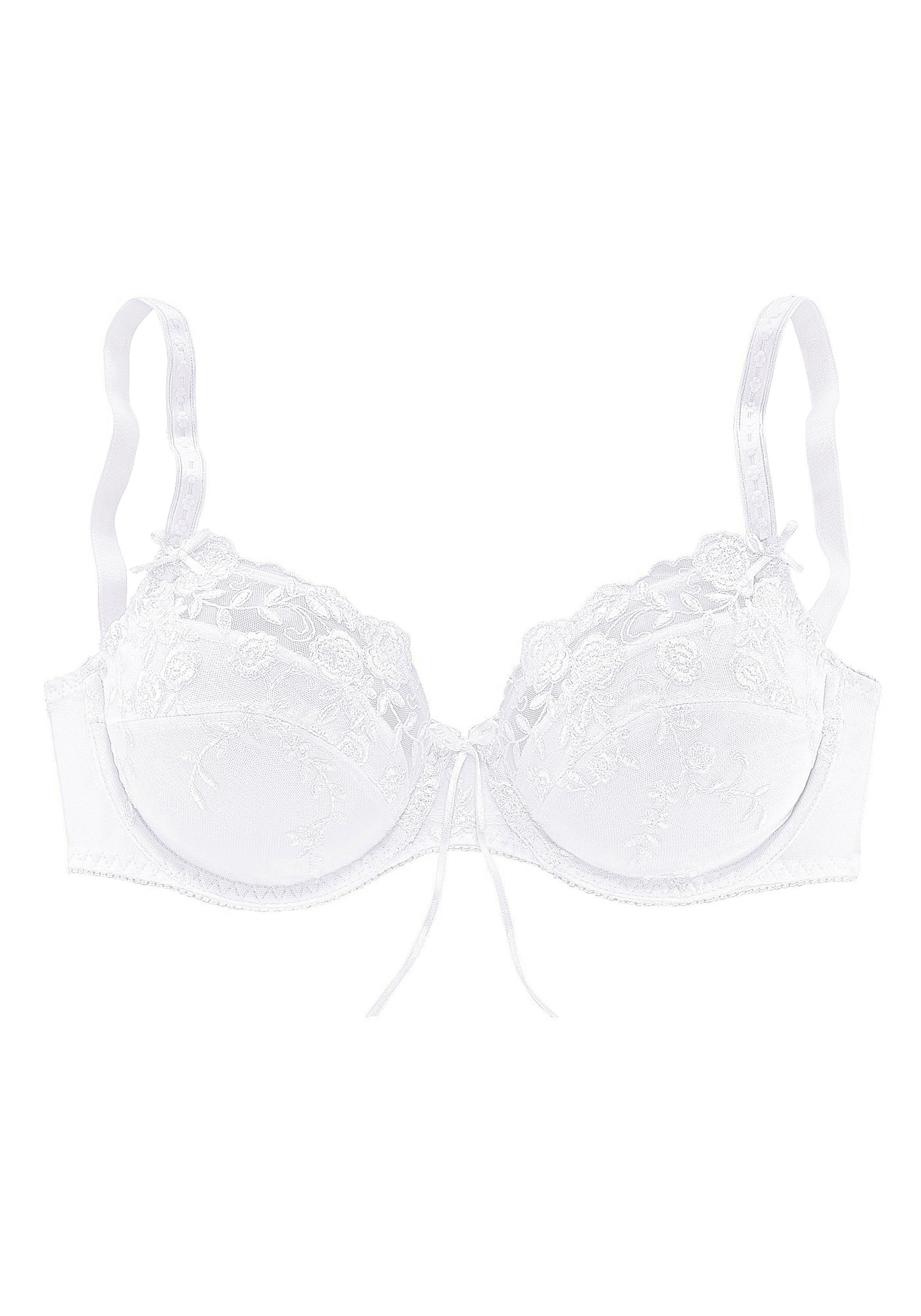 Nuance Beugel-bh met borduurkant in bloemetjes-look, dessous