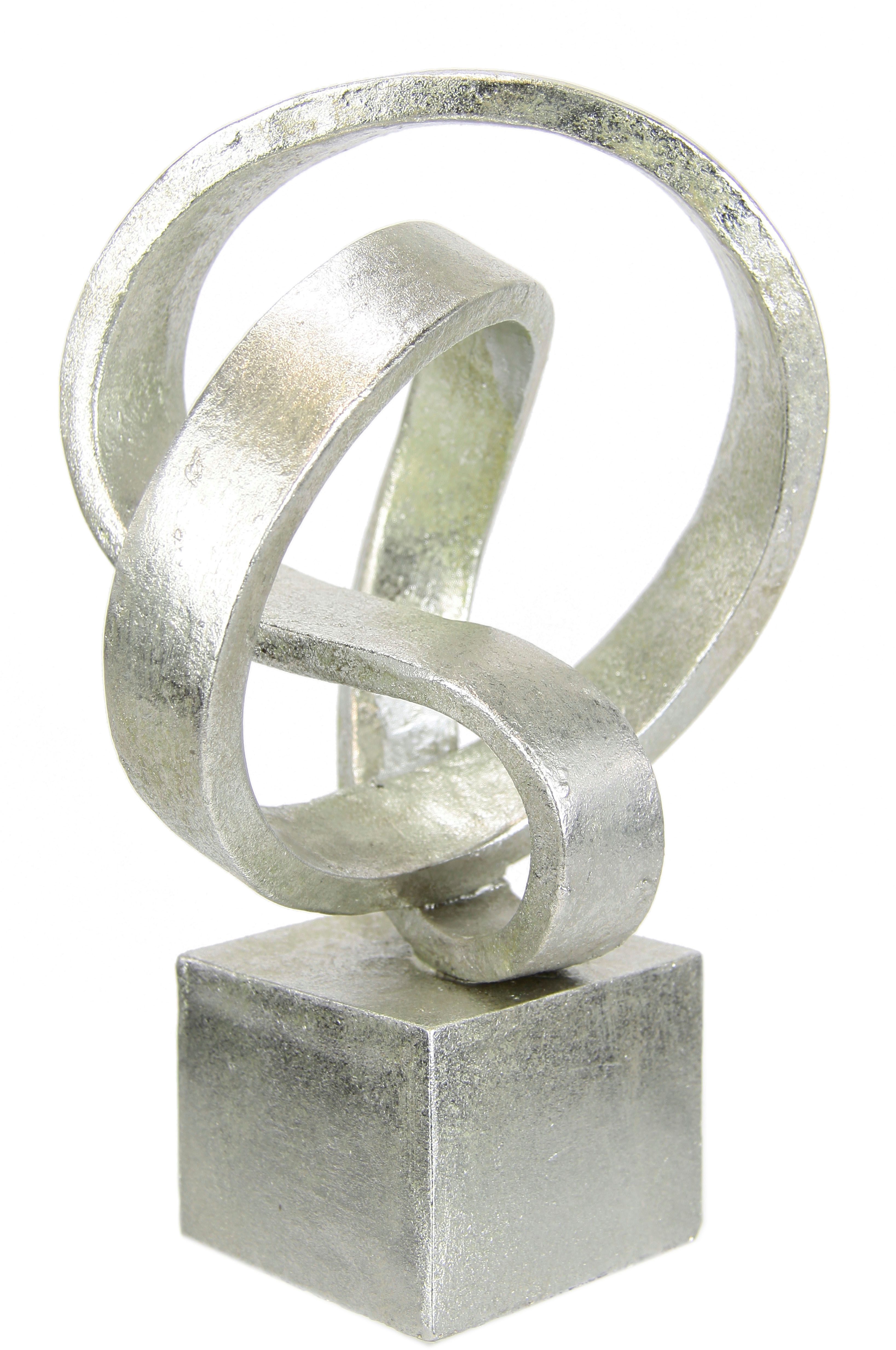 I.GE.A. Decoratief figuur Moderne decoratie sculptuur Ornamenten standbeeld decoratie figuren cadeau-idee, zilver (1 stuk)