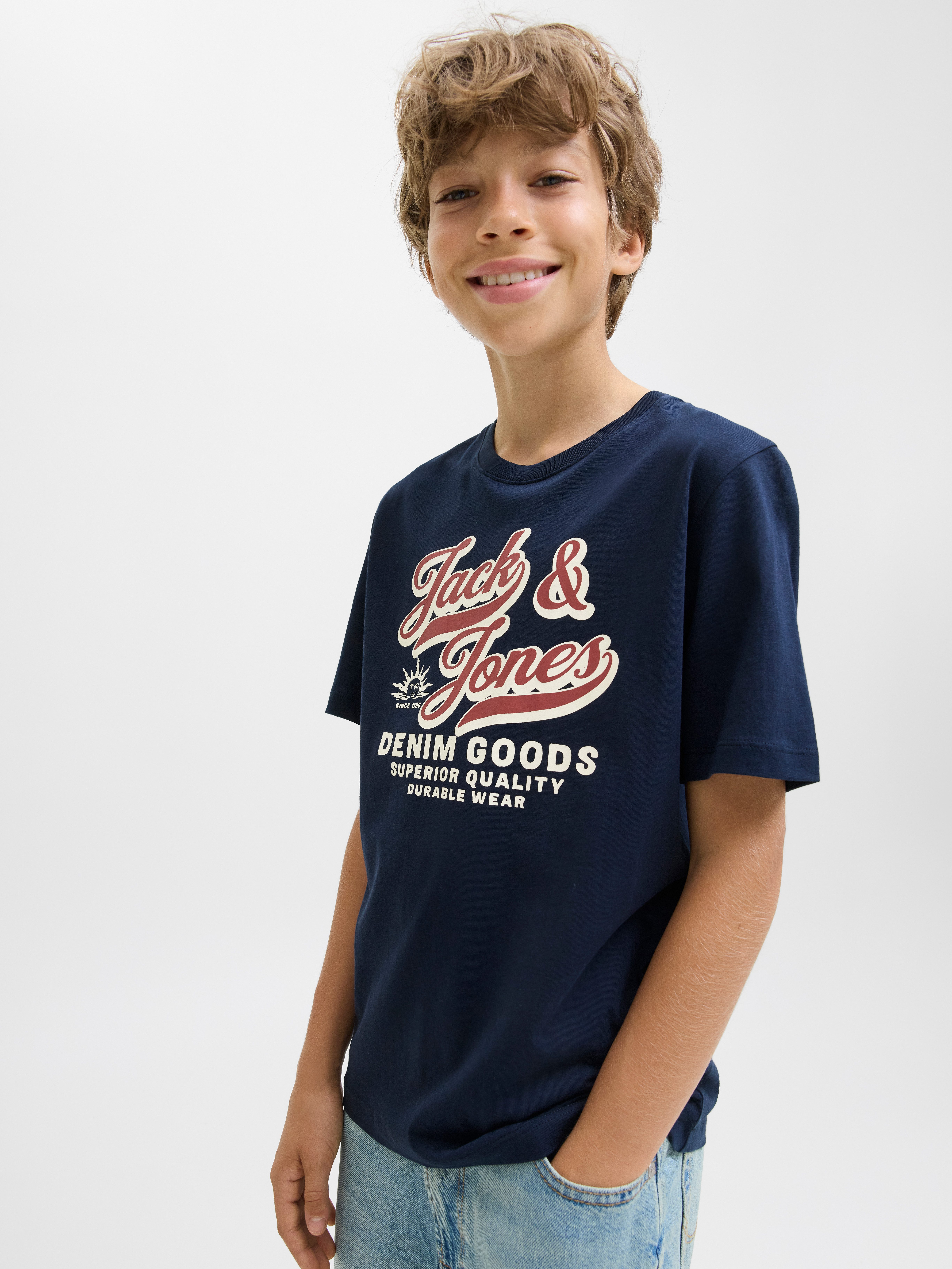 Jack & Jones Junior T-shirt JJELOGO TEE SS ONECK 2 COL AW25 NOOS JNR