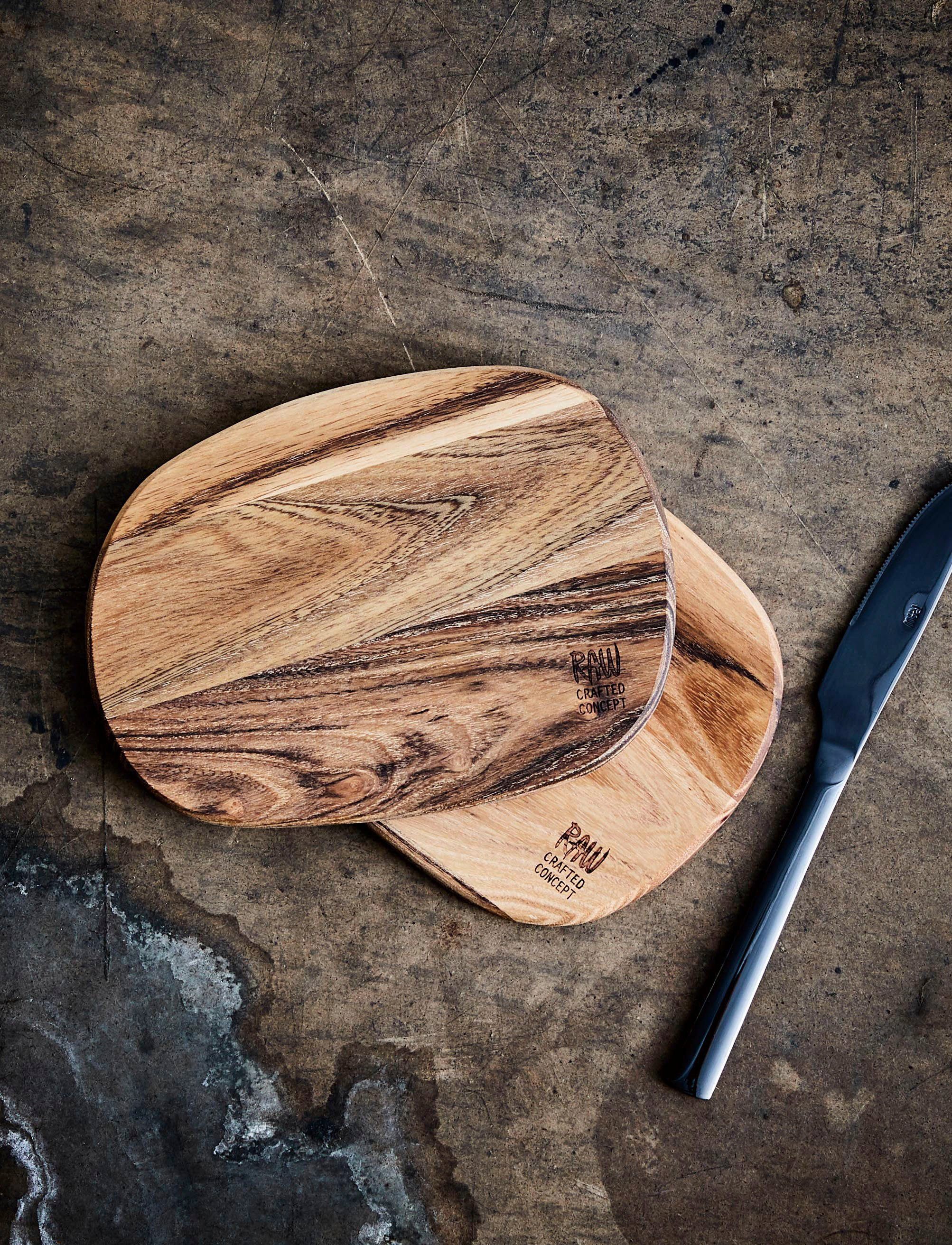 aida RAW Snijplank RAW Teak organische vorm (set, 2 stuks)