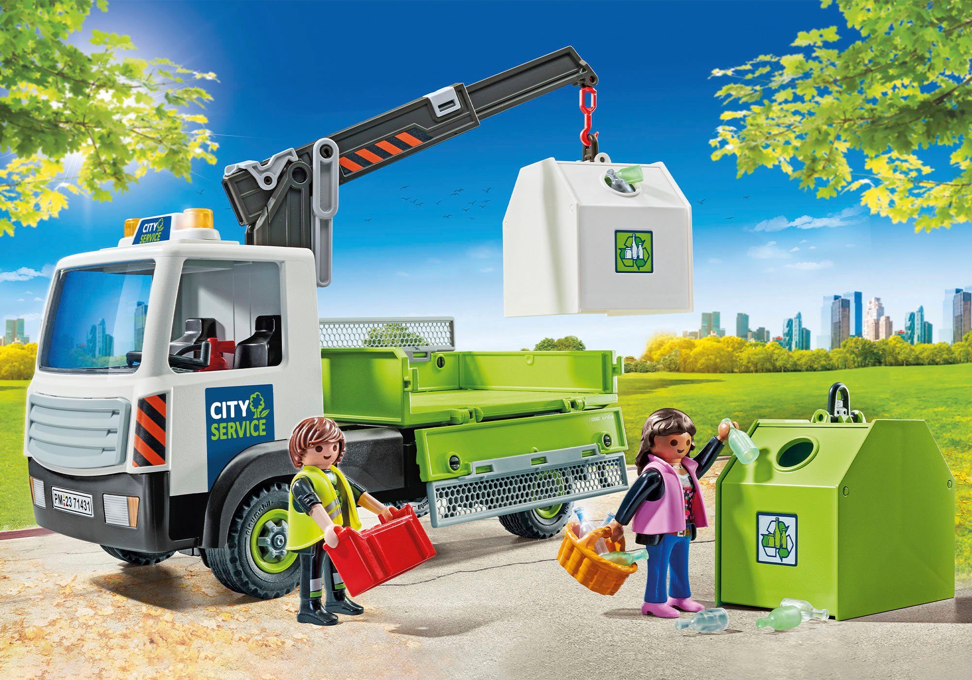Playmobil® Constructie-speelset Oud glas vrachtwagen met container (71431), My Action Heroes (62-delig)