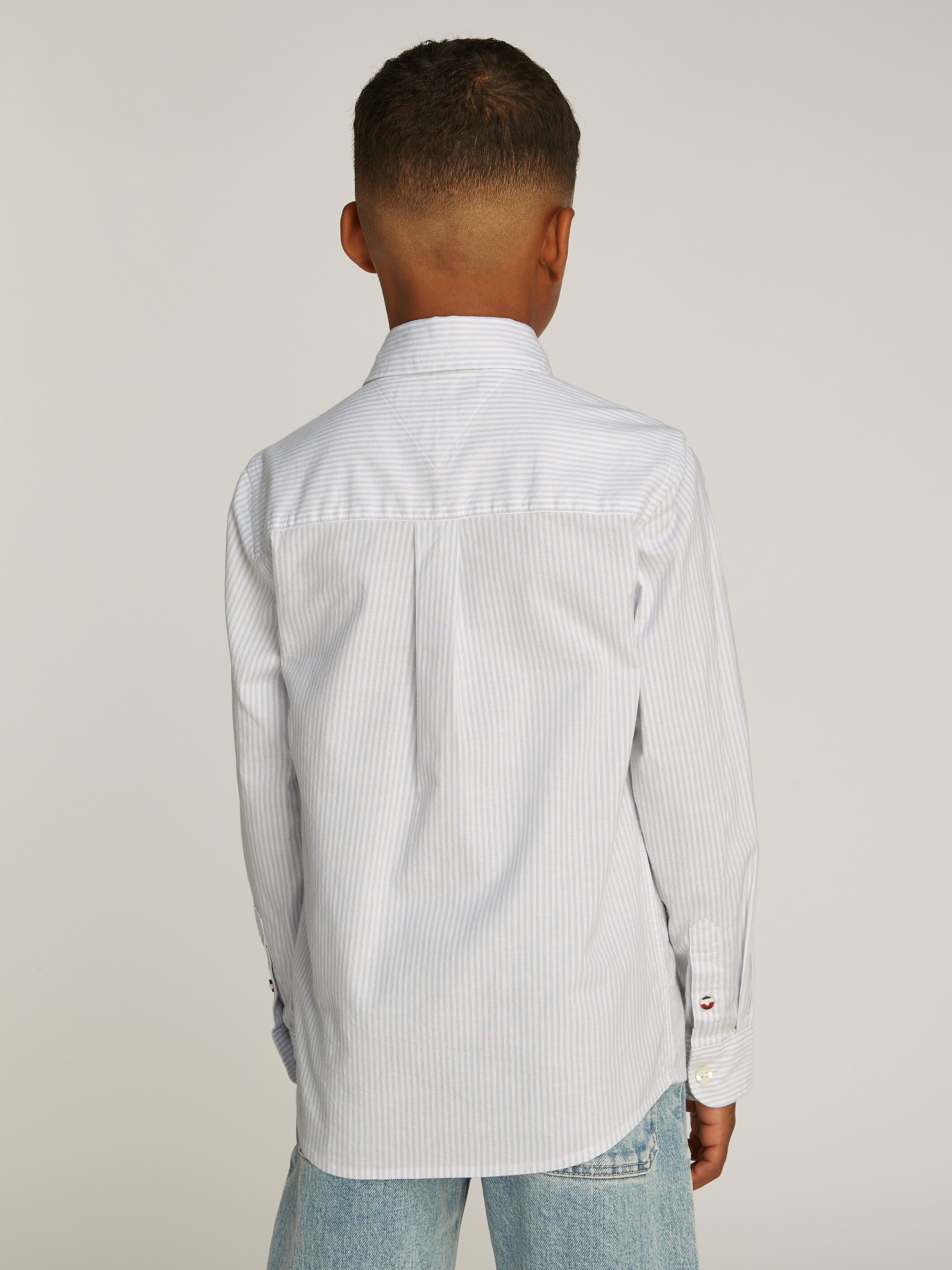 Tommy Hilfiger Overhemd met lange mouwen FLEX ITHACA SHIRT LS met streepjespatroon, logo-borduursel