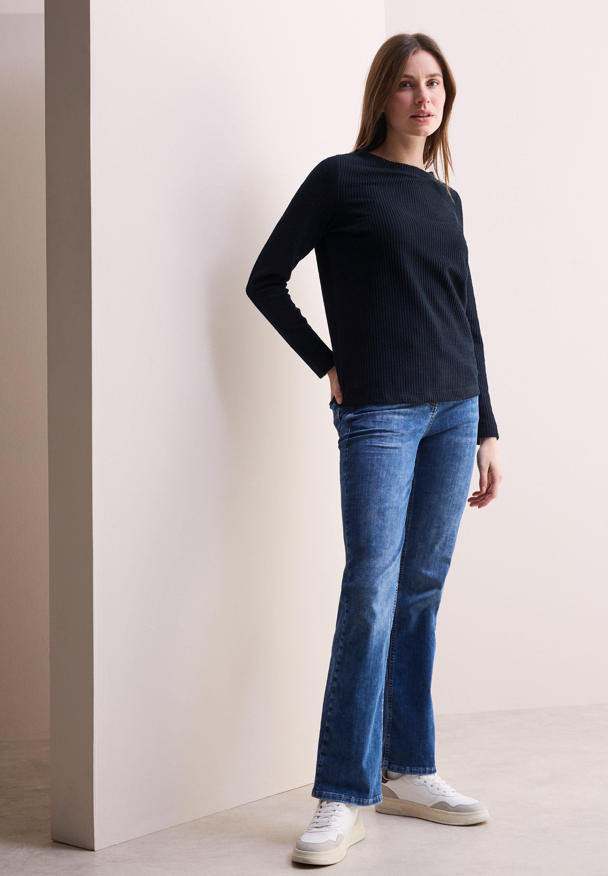 Cecil Shirt met lange mouwen met structuur
