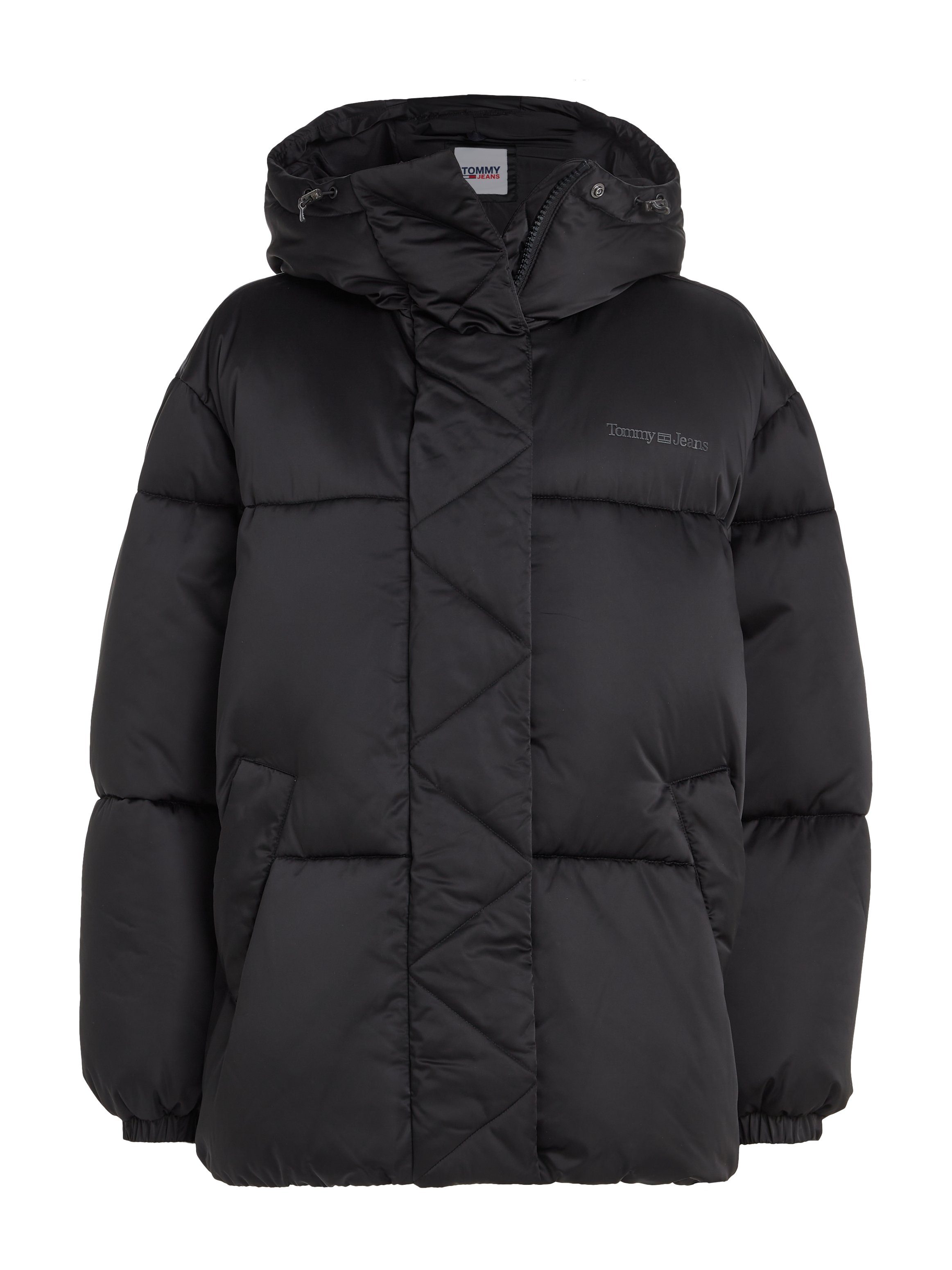 TOMMY JEANS Gewatteerde jas TJW OVR SATIN PUFFER met tommy jeans-merklabel