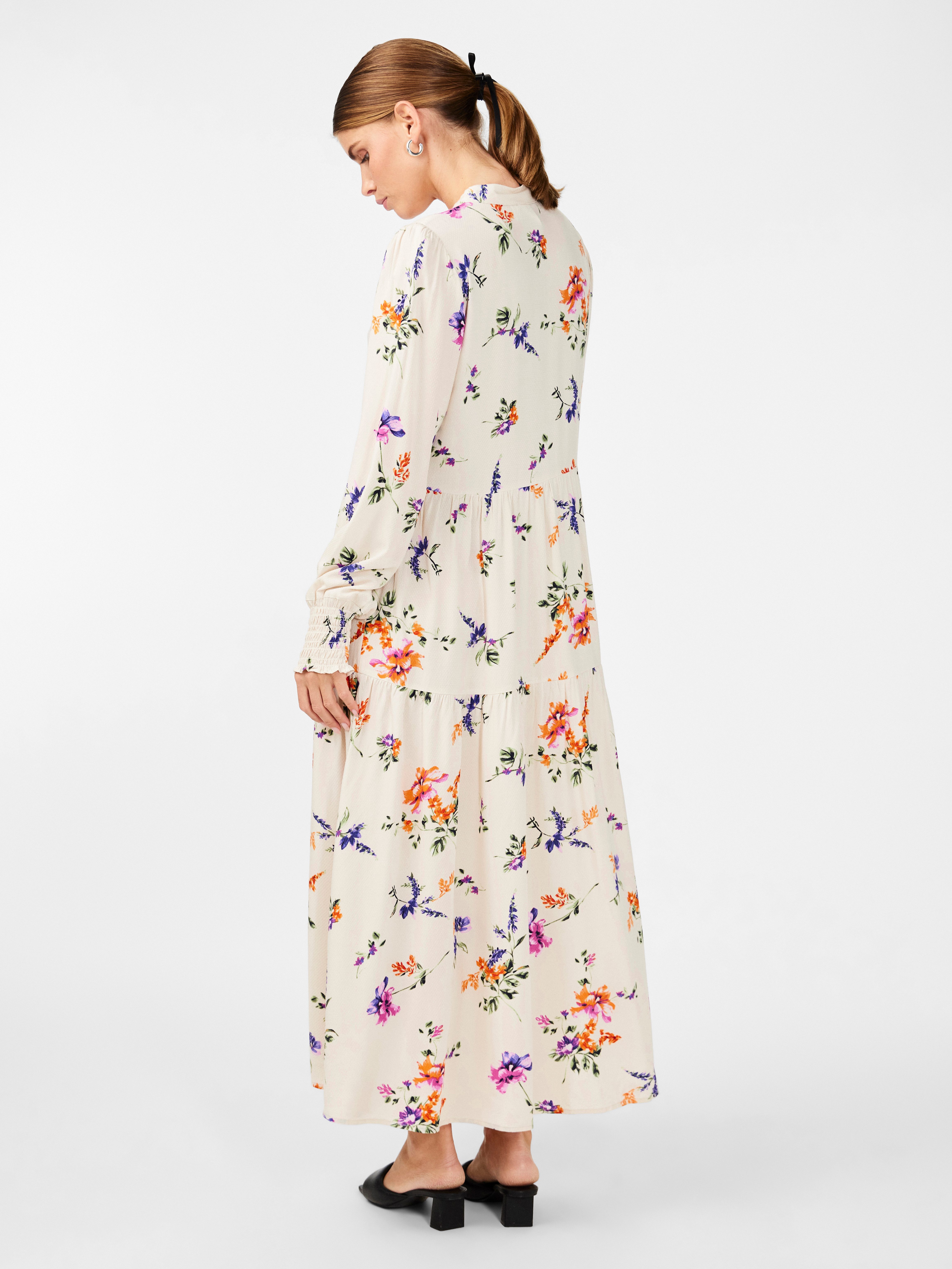Y.A.S Gedessineerde jurk YASASINA LS LONG SHIRT DRESS S. NOOS