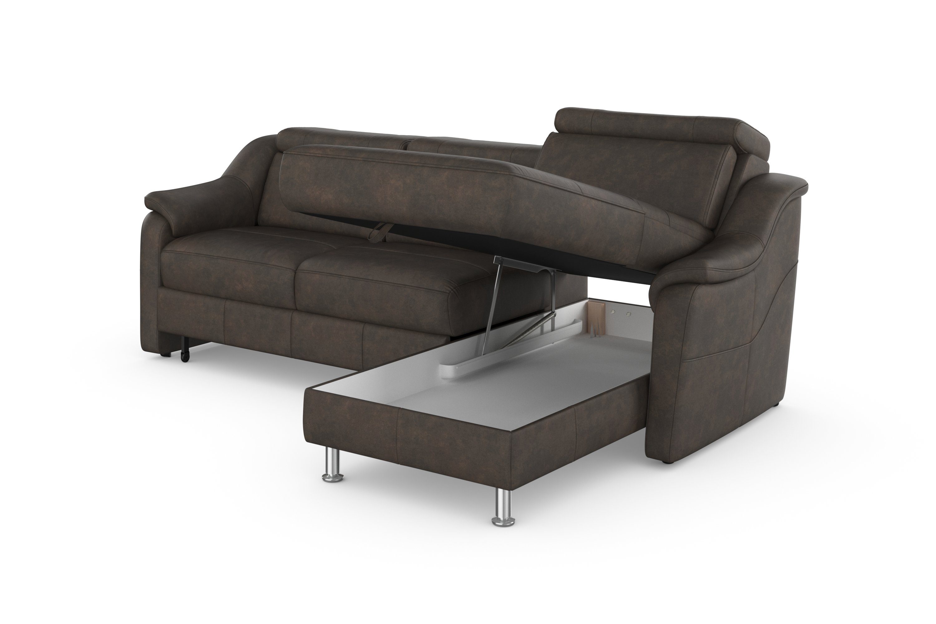 sit&more Hoekbank Freetown L-vorm met verstelbare hoofdsteun en comfortabele binnenvering