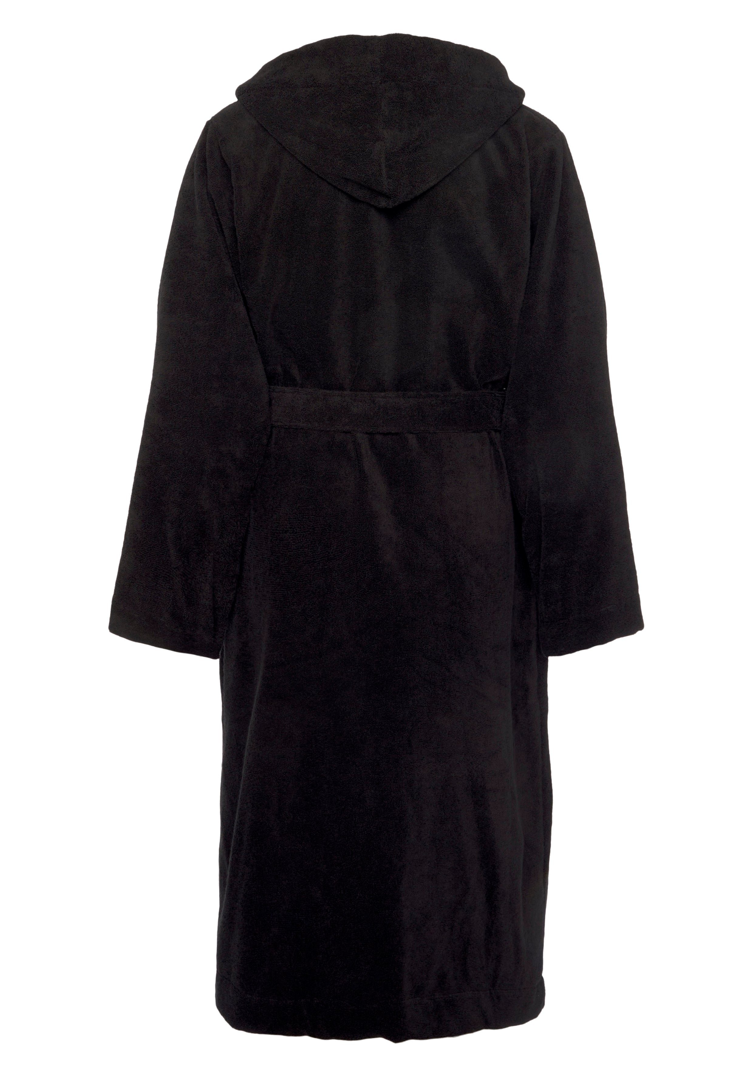 HUGO underwear Badjas Terry Gown Hooded met capuchon & contrasterend logo
