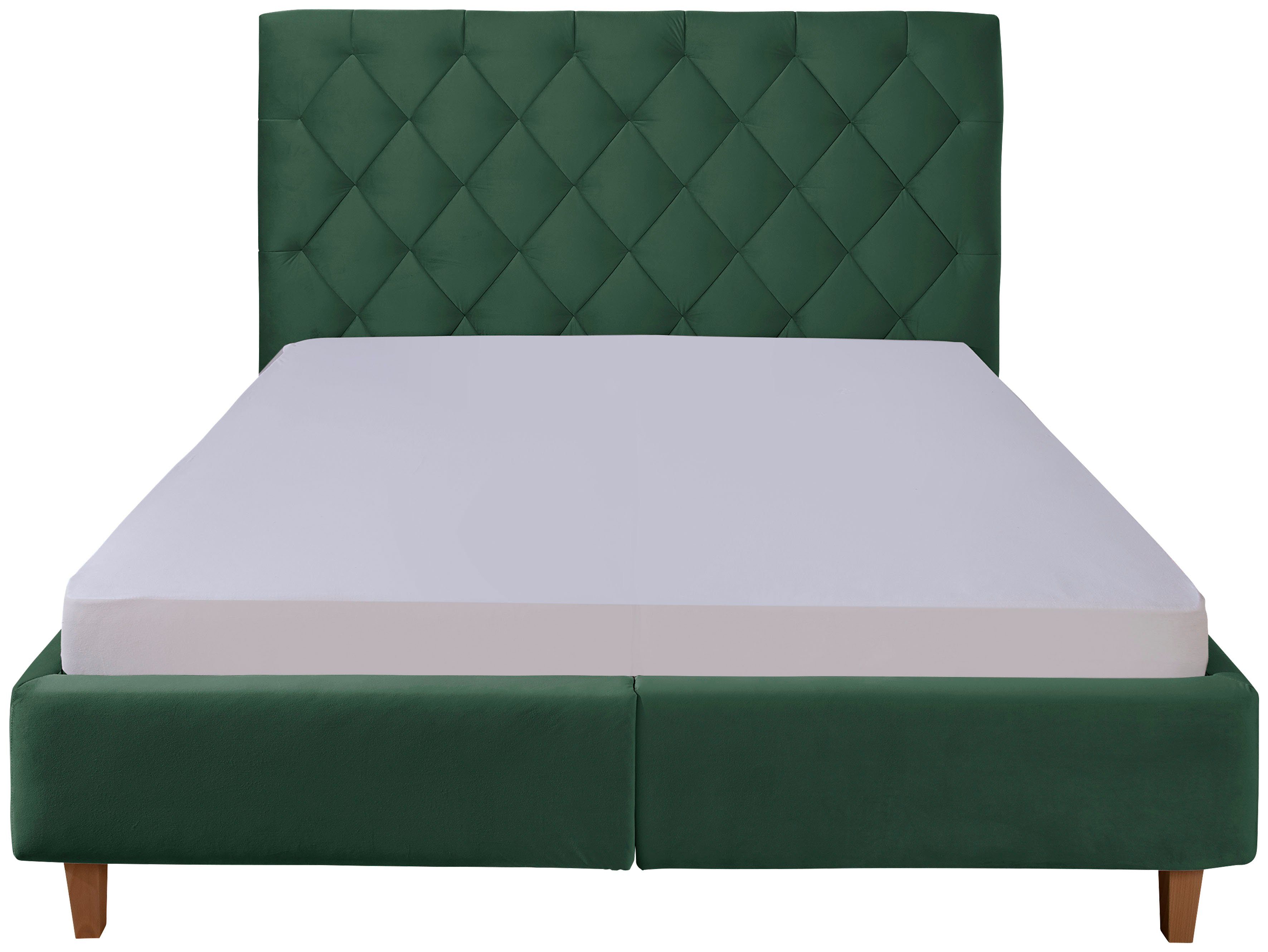Guido Maria Kretschmer Home&Living Gestoffeerd bed Sunley 140 Kruisstiksel, hoofdbordhoogte 142 cm, zonder of met matras/lattenbodem