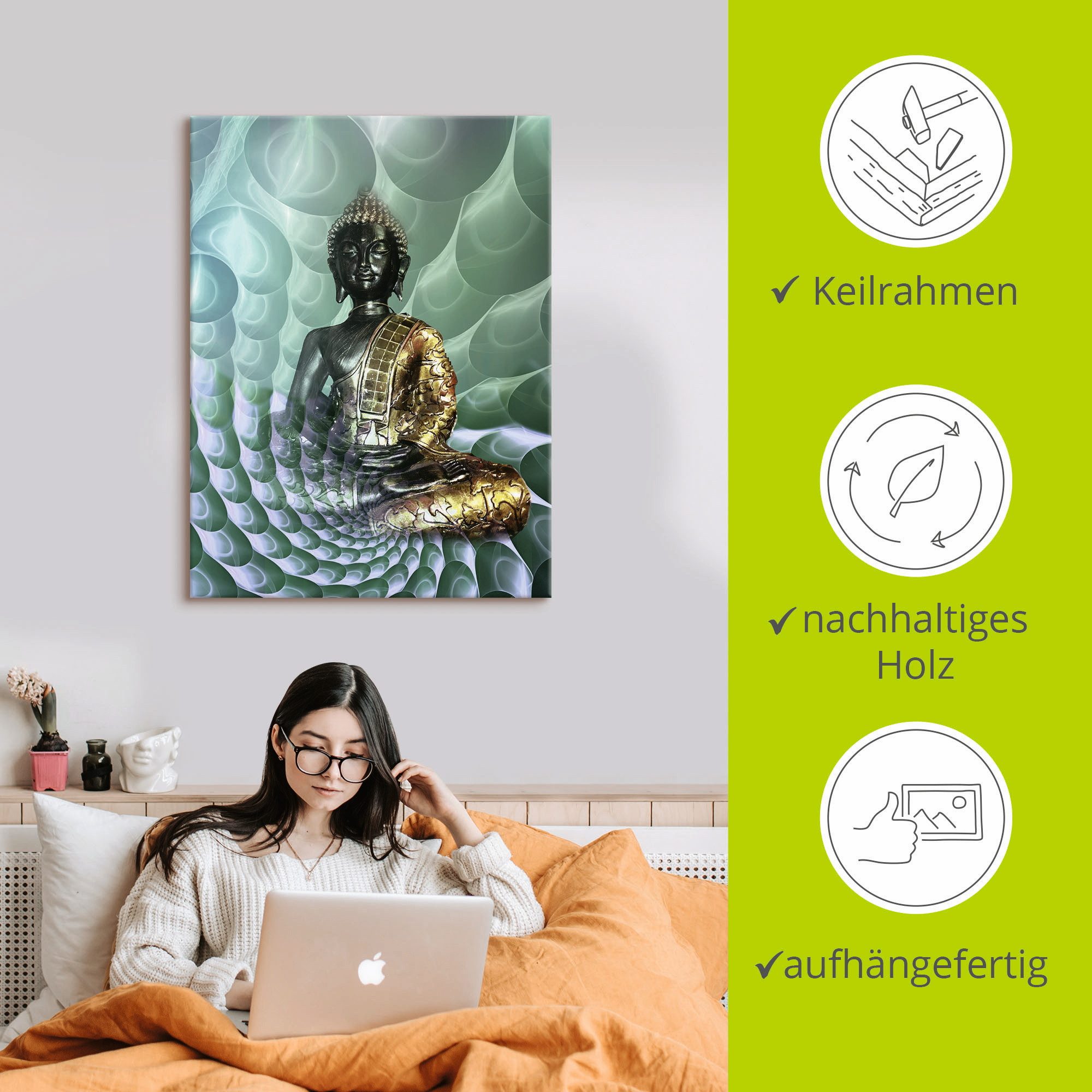 Artland Artprint Boeddha’s droomwereld CB als artprint van aluminium, artprint voor buiten, artprint op linnen, poster, muursticker