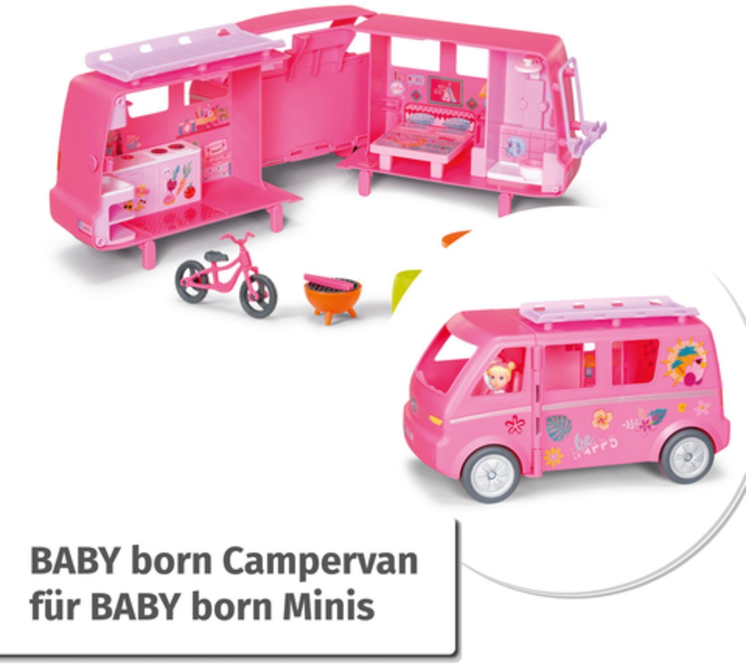 Baby Born Mini-pop BABY born® mini’s camper inclusief baby born® mini pop