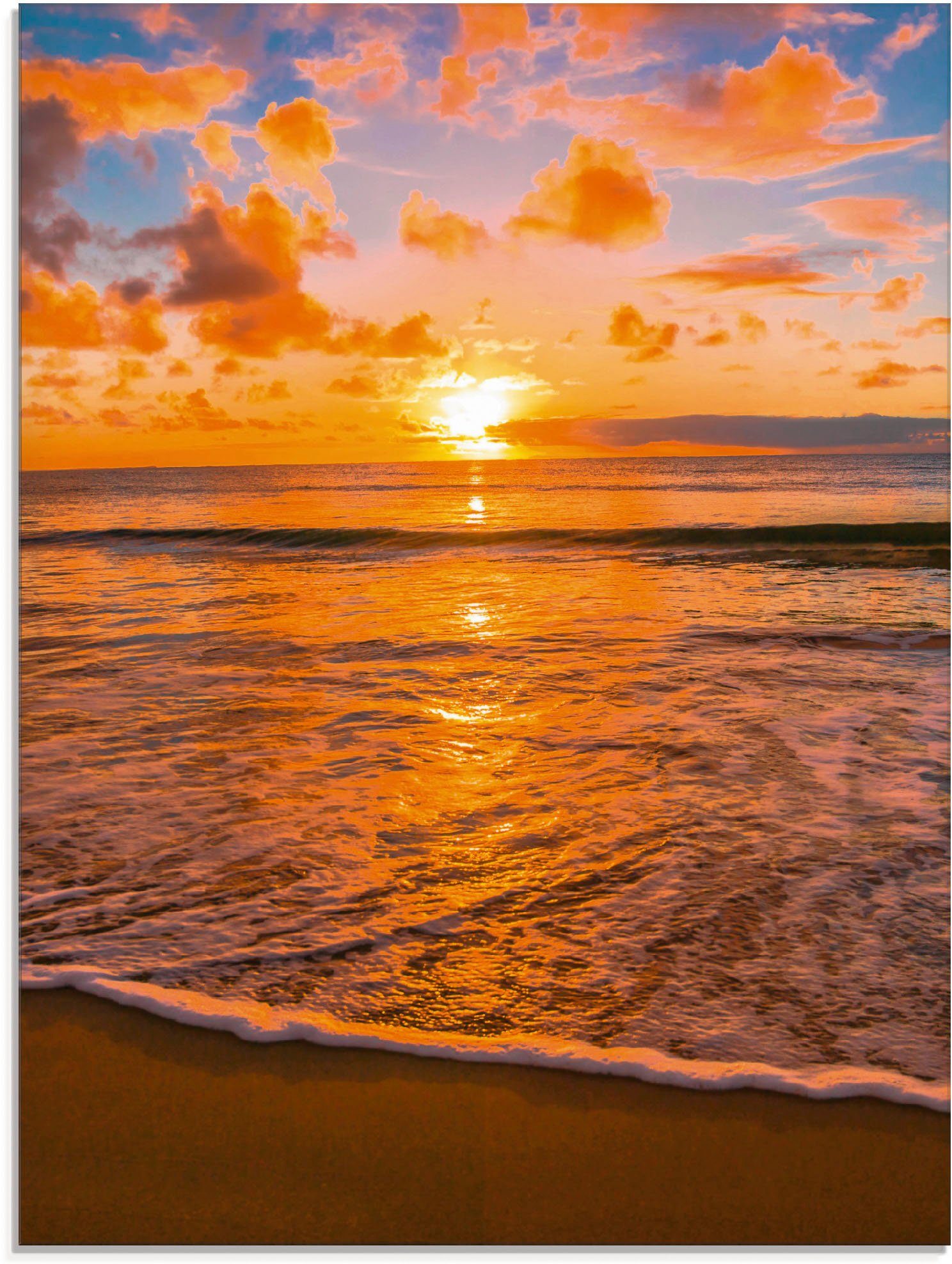 Artland Print op glas Mooie tropische zonsondergang aan het strand (1 stuk)