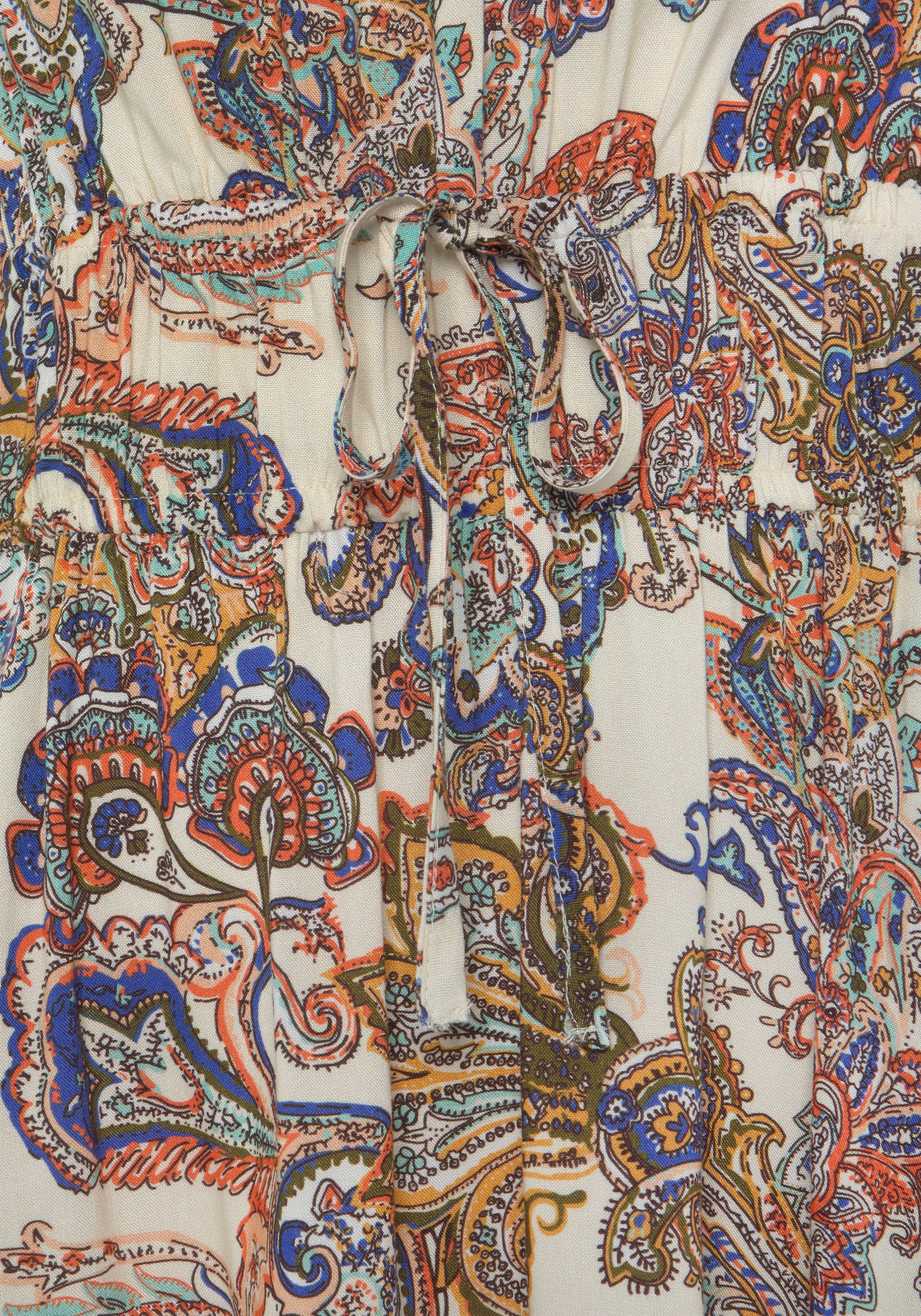 Vivance Gedessineerde jurk met paisley-print en zakken, langarm zomerjurk, vrijetijdjurk