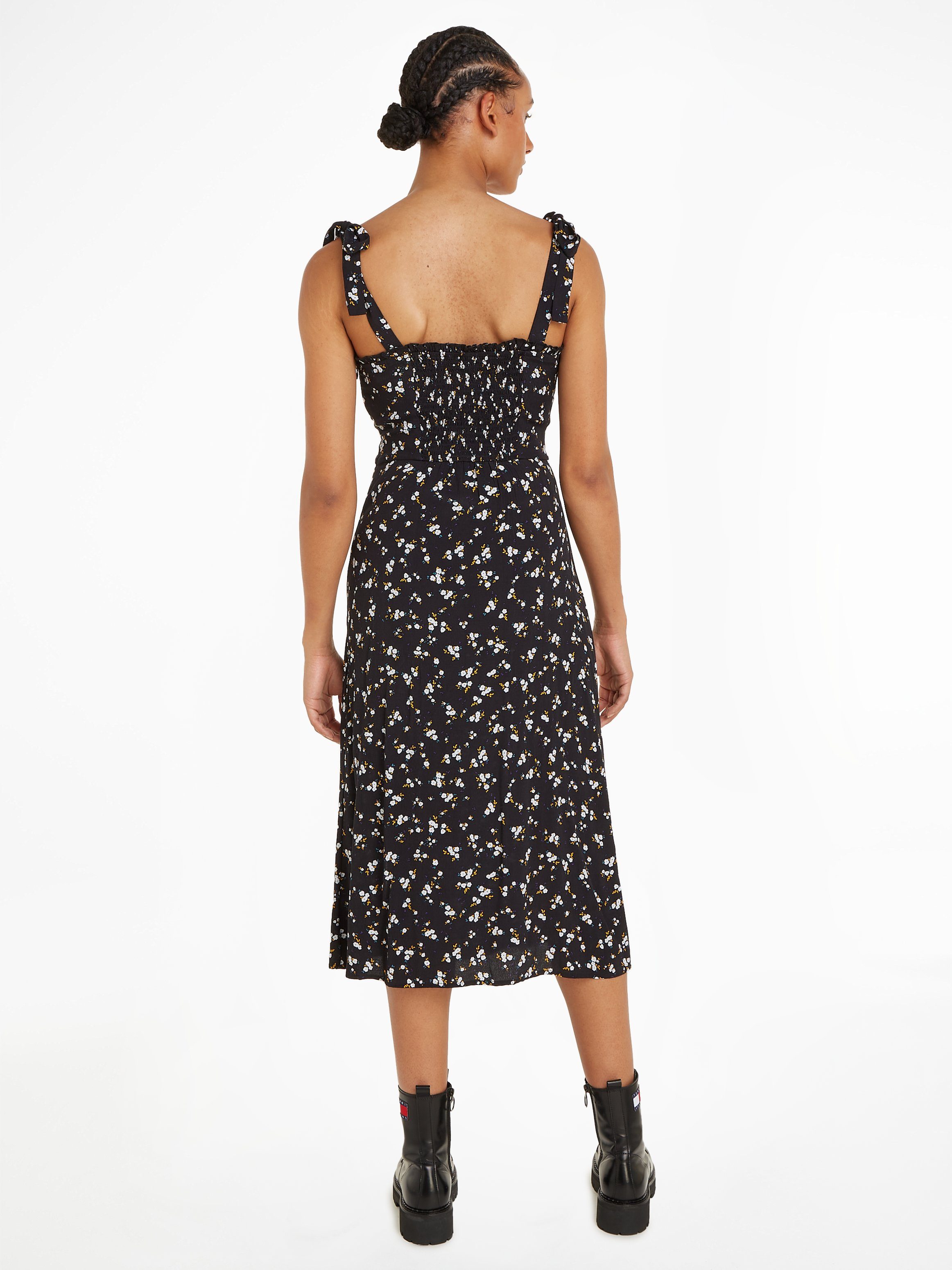 TOMMY JEANS Blousejurk TJW MIDI FLORAL RUFFLE DRESS
