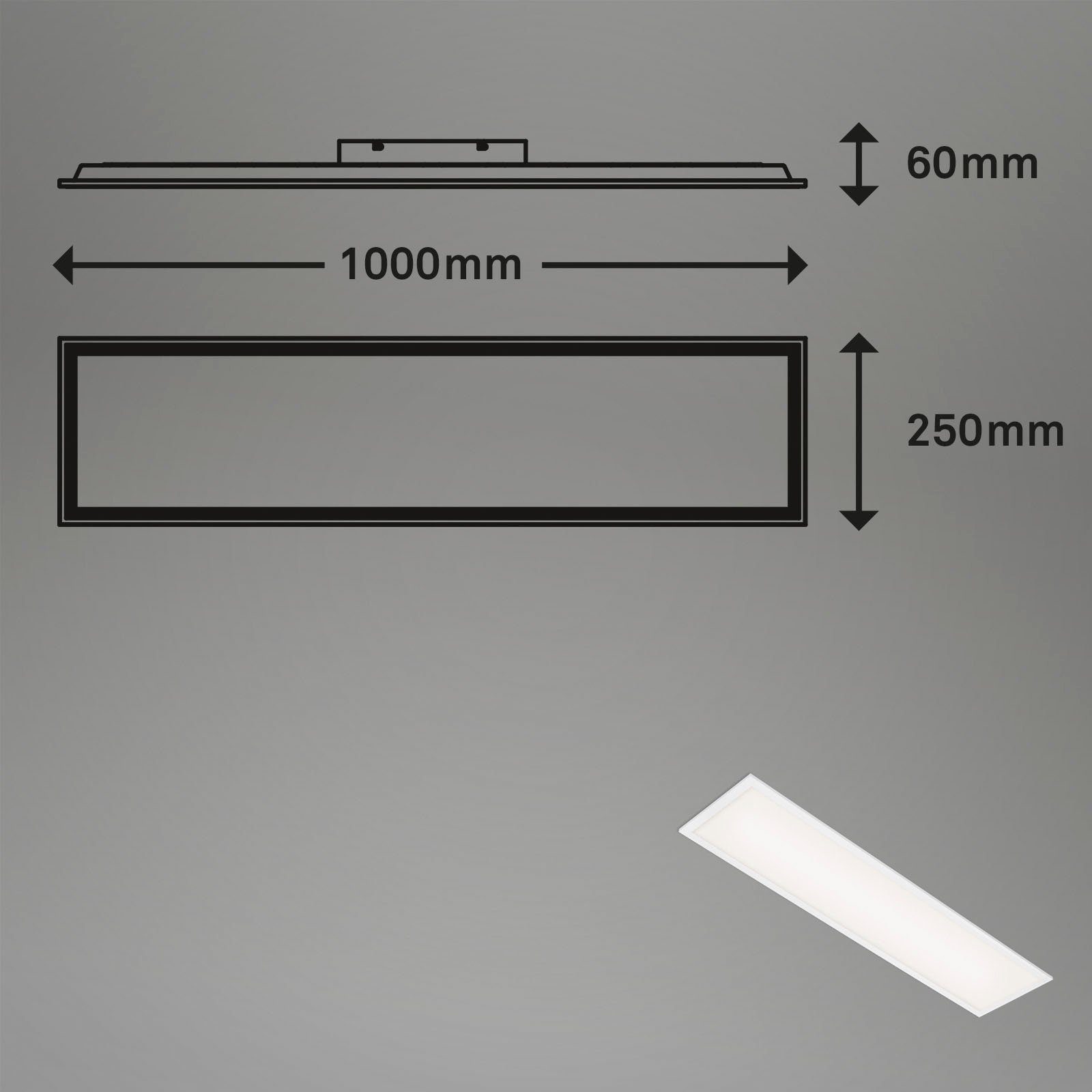 Briloner Leuchten Led-paneel 7067016 Simple Plafondlamp, 100x25x6 cm, wit, 22W, woonkamer, slaapkamer, keuken