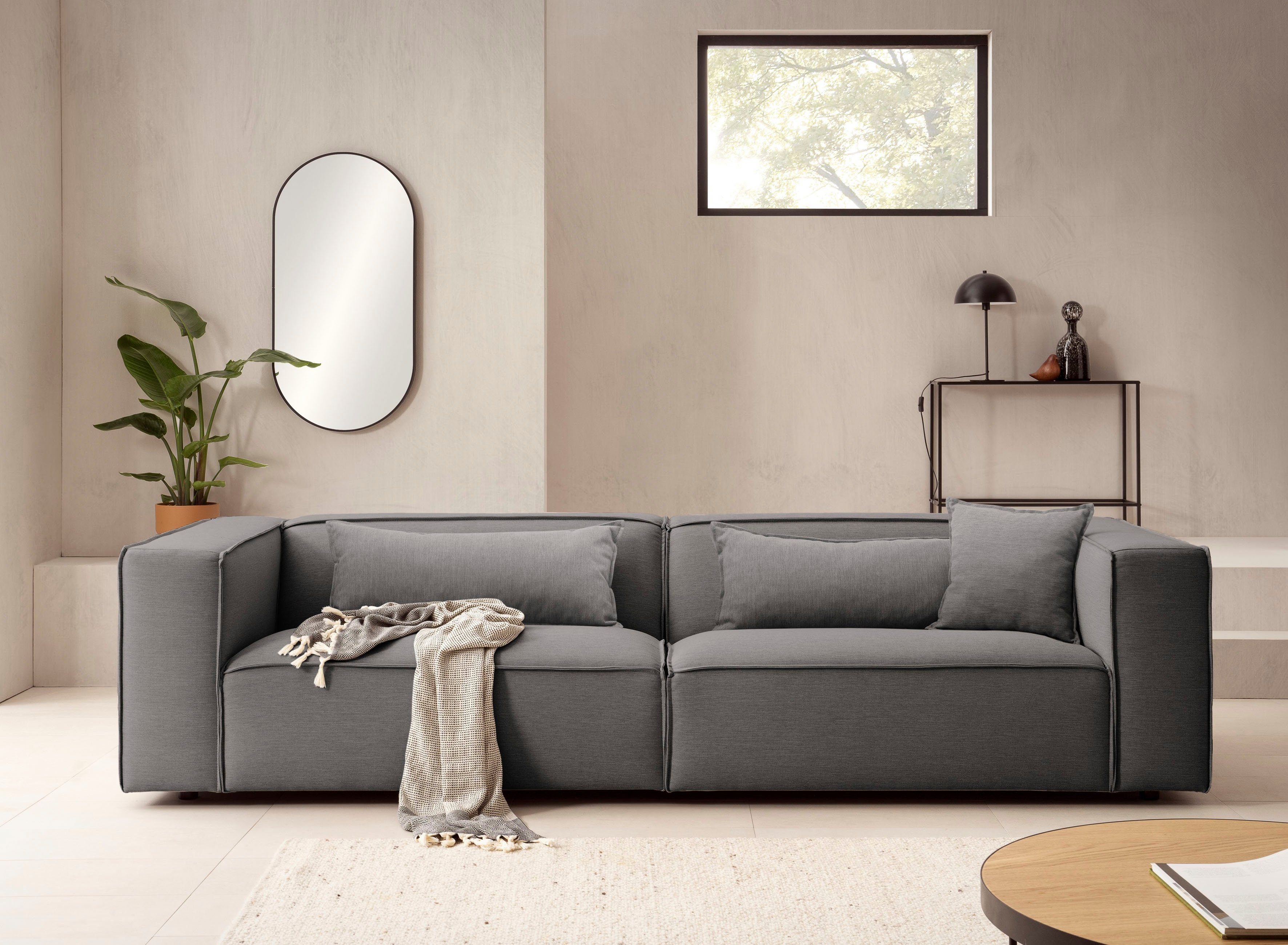 LeGer Home by Lena Gercke 3-zitsbank PIARA zwarte voeten, comfortabel zitcomfort