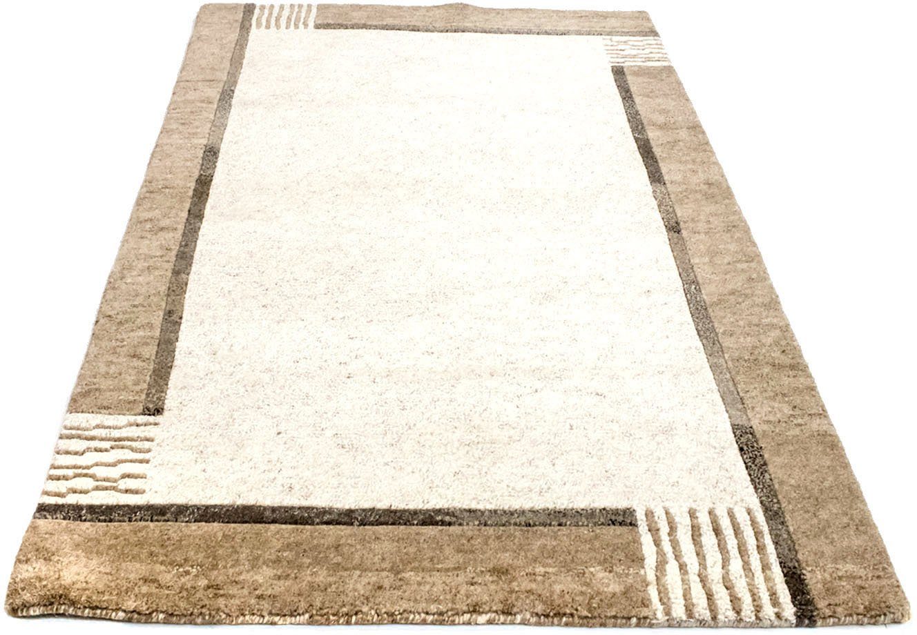 morgenland Wollen kleed Nepal vloerkleed met de hand geknoopt beige handgeknoopt