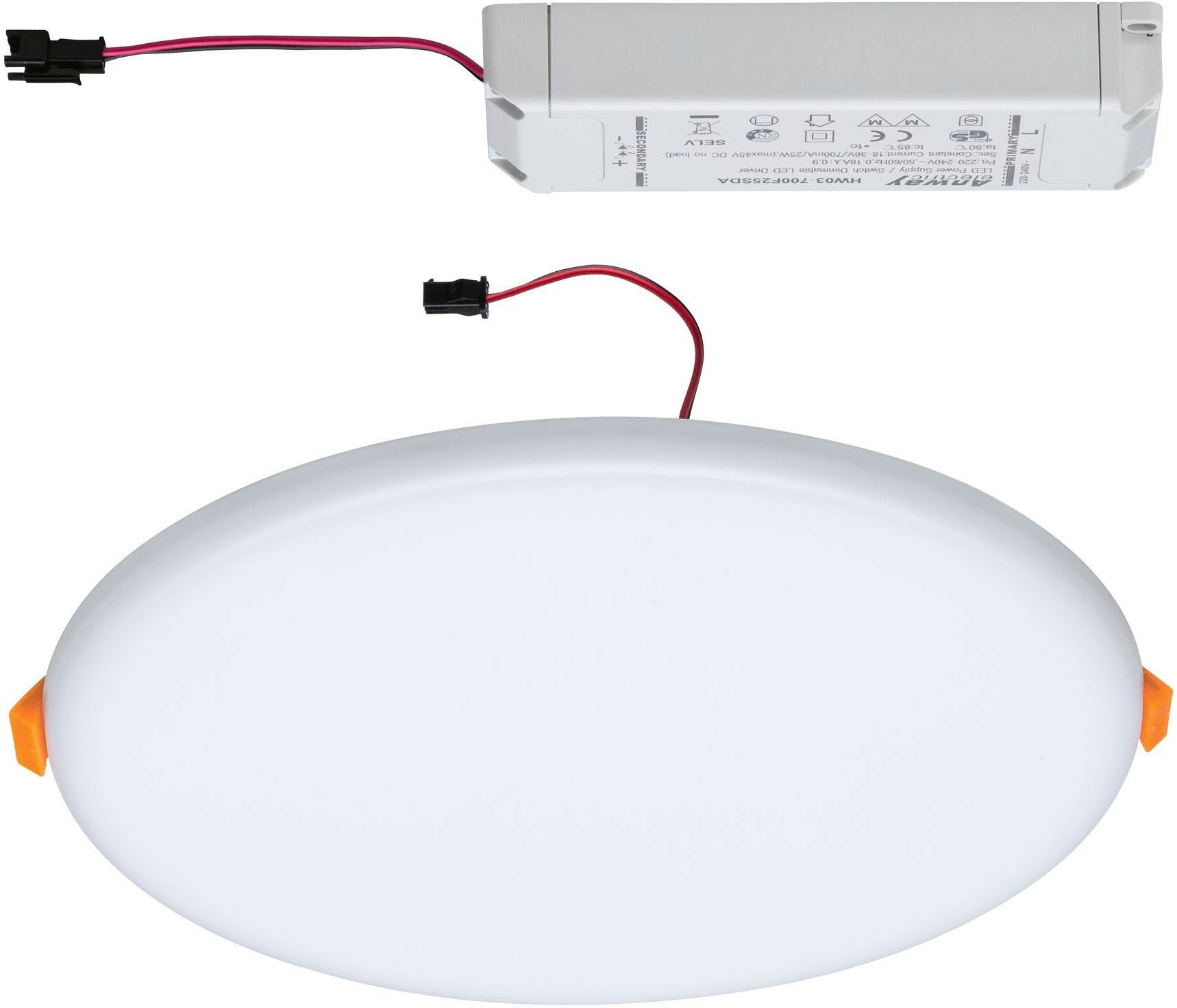 Paulmann Ledinbouwlamp Veluna VariFit IP44 3-Staps-dimbaar rond 215 22W 4.000K Satin LED inbouwpaneel IP44 3-traps dimbaar rond 215 22W 4.000K satin (1 stuk)