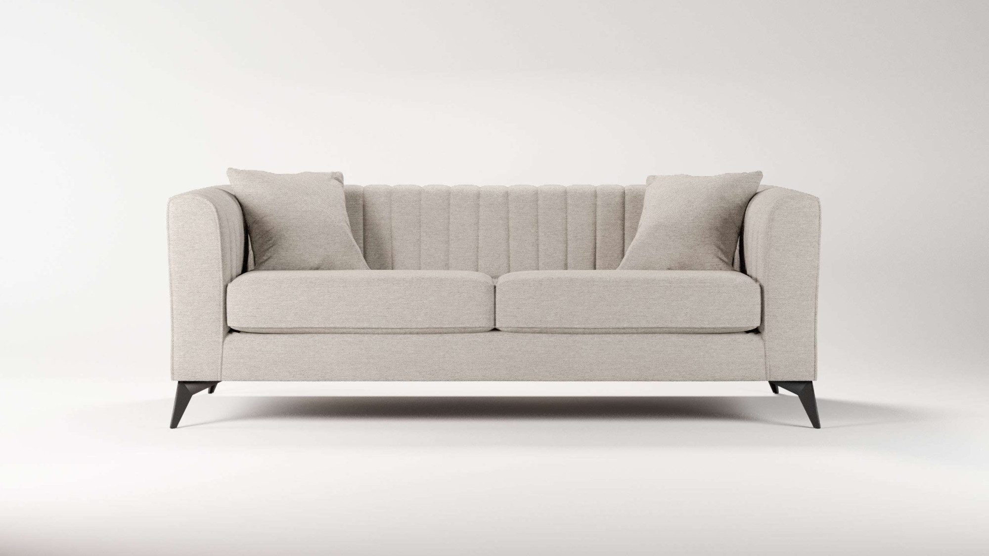 Places of Style 3-zitsbank MATTHEW elegant designsofa, afmetingen B/D/H: 201/86/74 cm fijne stiksels in het ruggebied, losse zitkussens, inclusief sierkussens