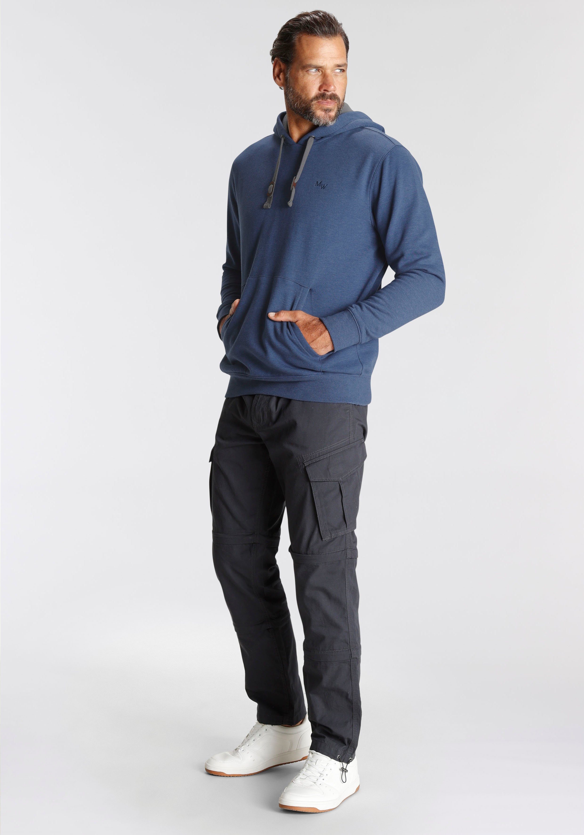Man's World Hoodie lange mouwen losse pasvorm effen met capuchon