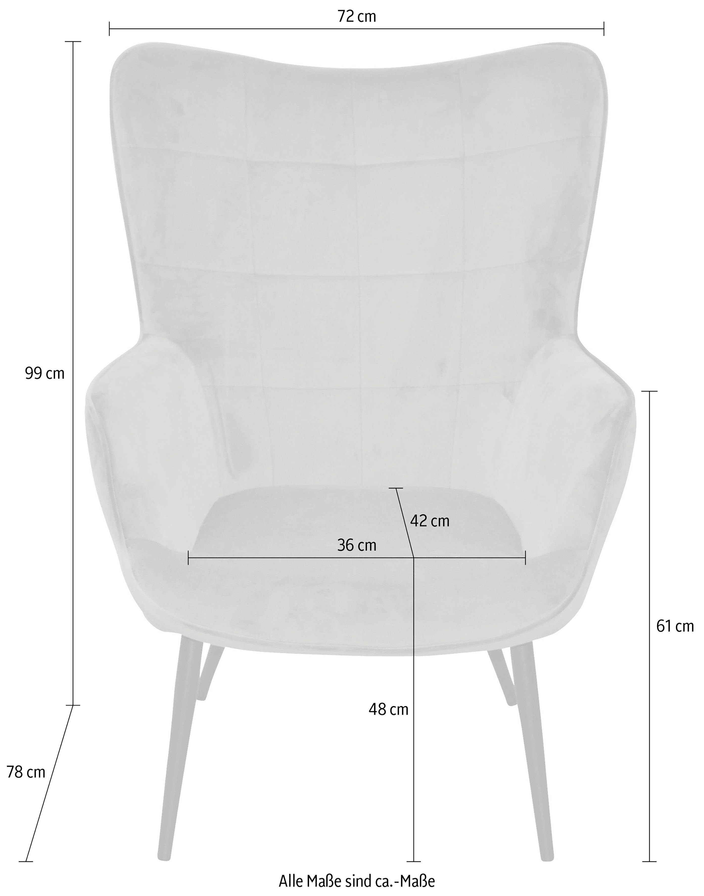 HOFMANN LIVING AND MORE Fauteuil Jaro Fauteuil met poten van stalen buizen, zwart gelakt