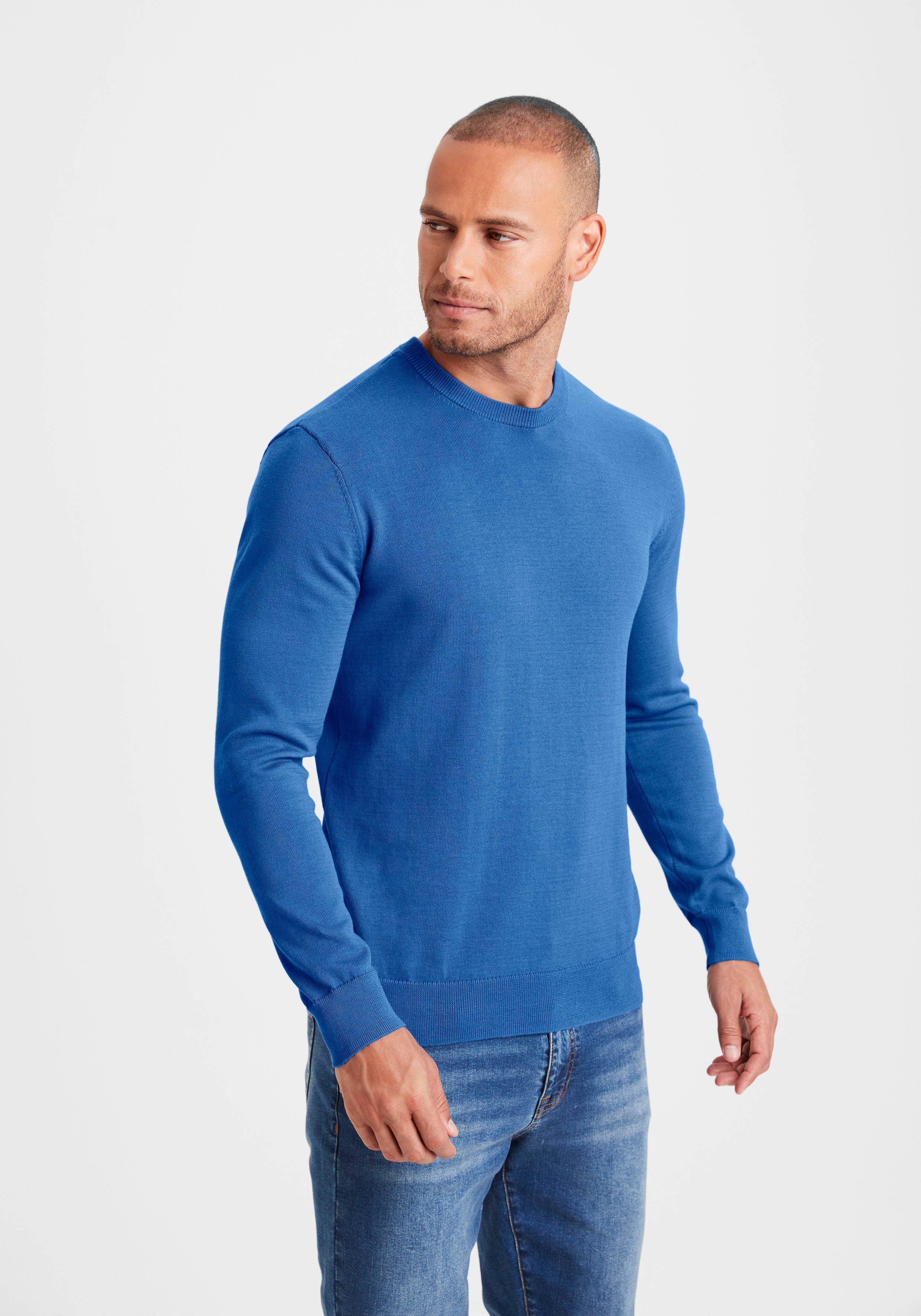 H.I.S Gebreide trui Regular fit, lange mouwen, pullover van fijn breiwerk, katoenmix