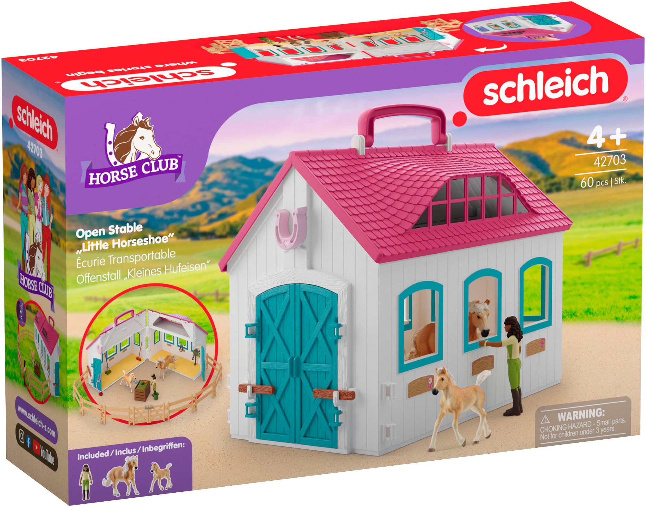 Schleich® Speelwereld HORSE CLUB, Offenstall -Kleines Hufeisen (42703)