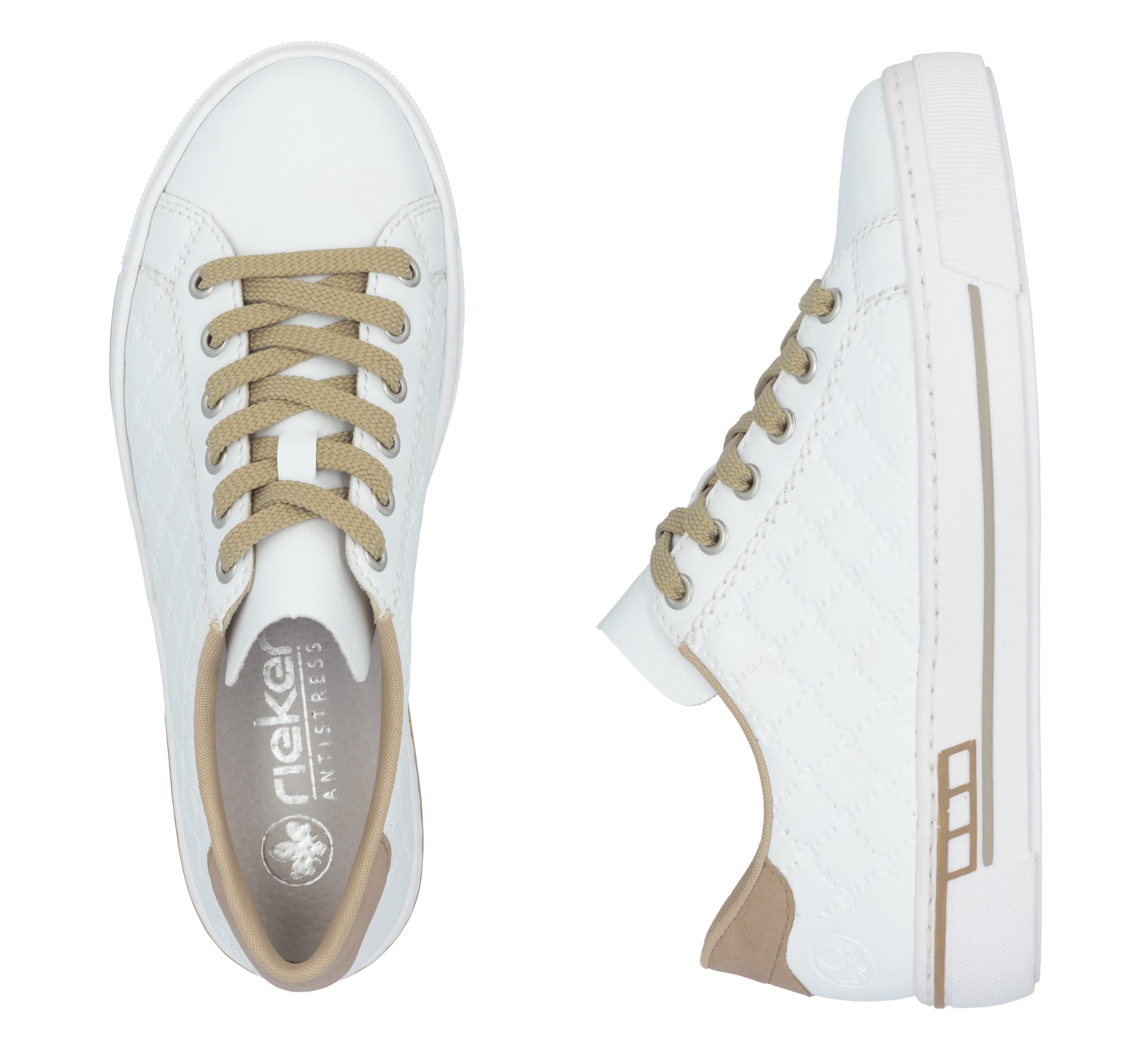Rieker Plateausneakers harmonieuze contrastdetails, vrijetijdsschoen, lage schoen, veterschoen
