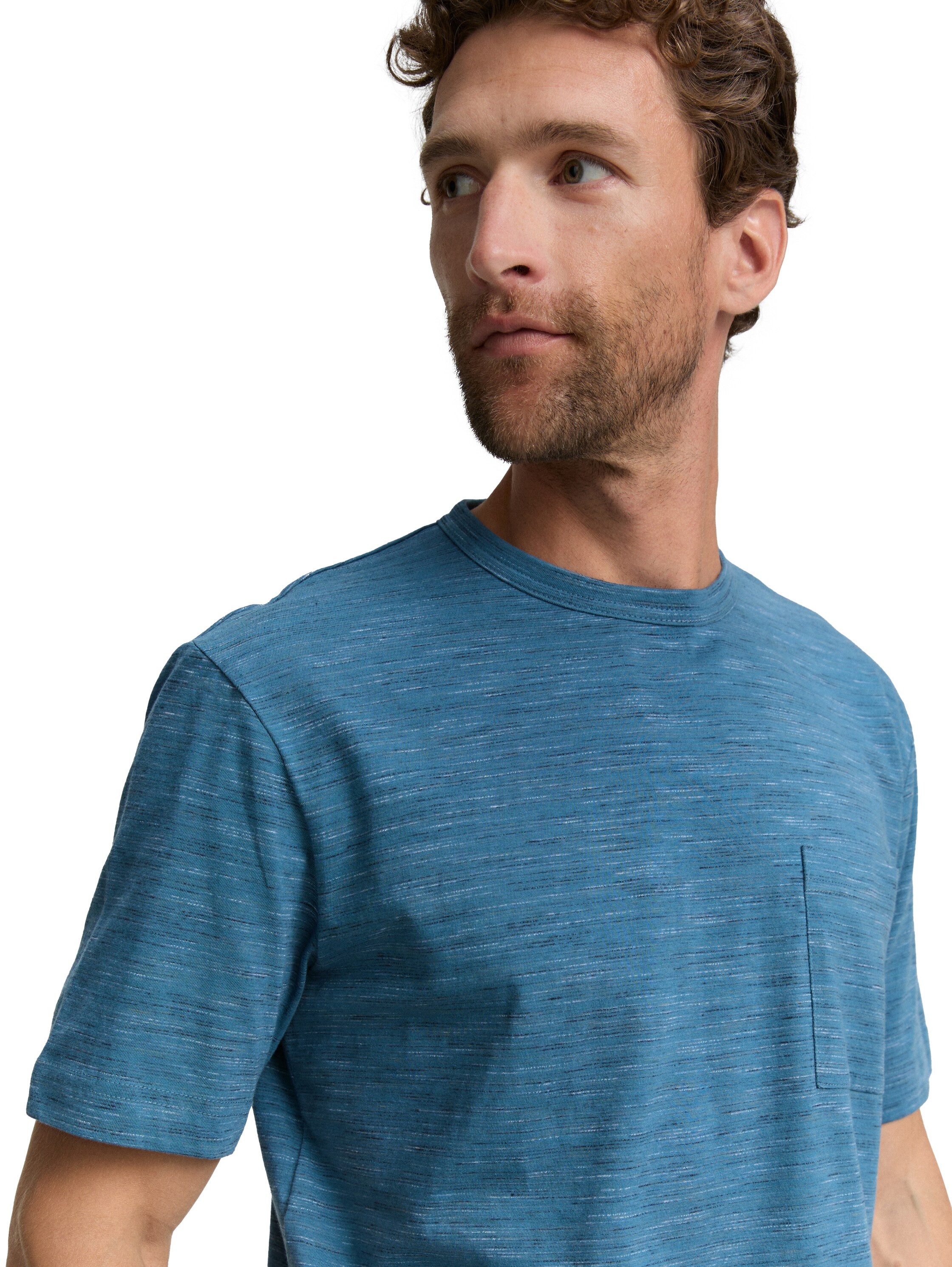Tom Tailor Shirt met ronde hals in gemêleerde look