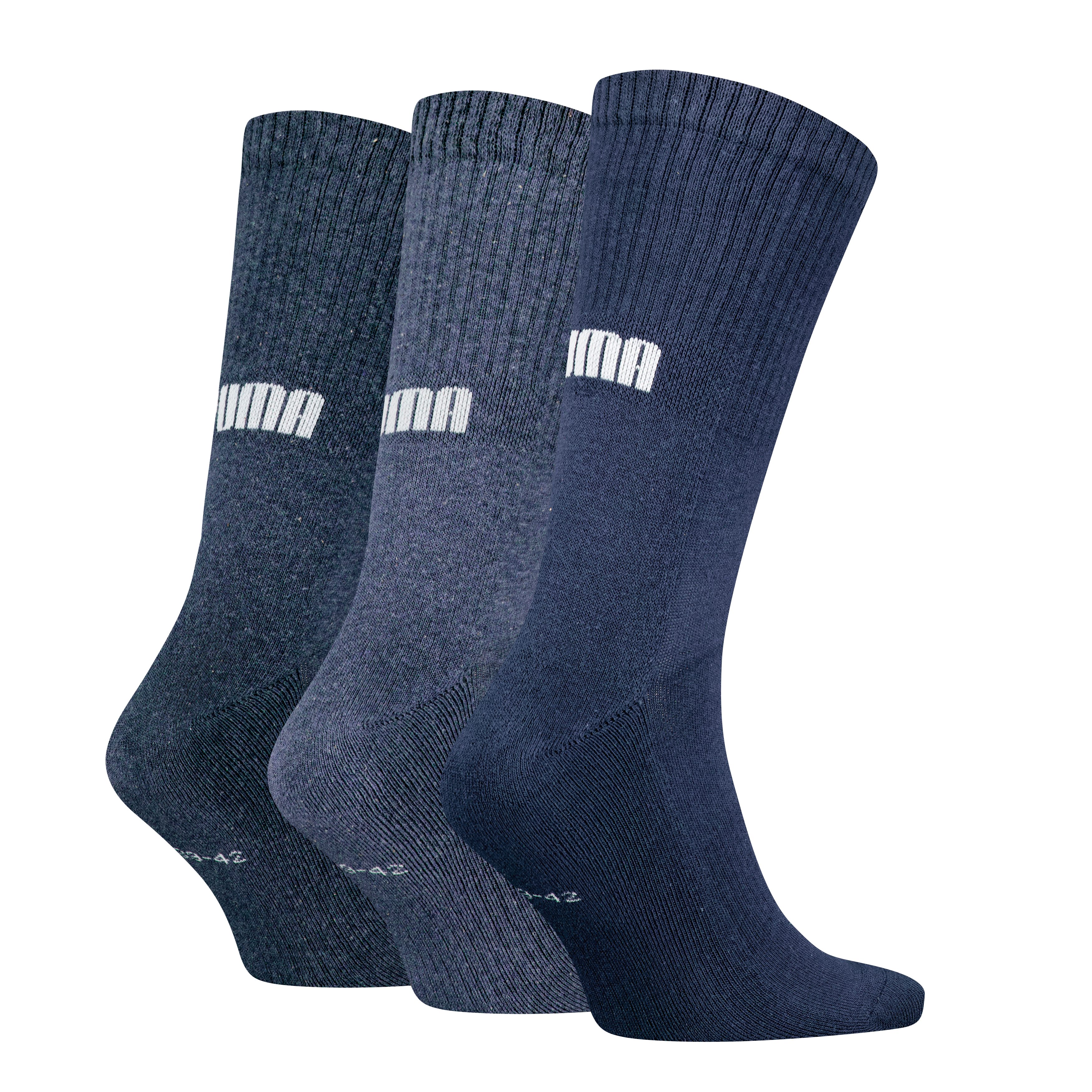 PUMA Sokken PUMA UNISEX CUSHIONED NEXT CREW 3P met zoneschumping voor extra comfort (3 paar, 3 paar) heren sokken maat 35-38 blauw