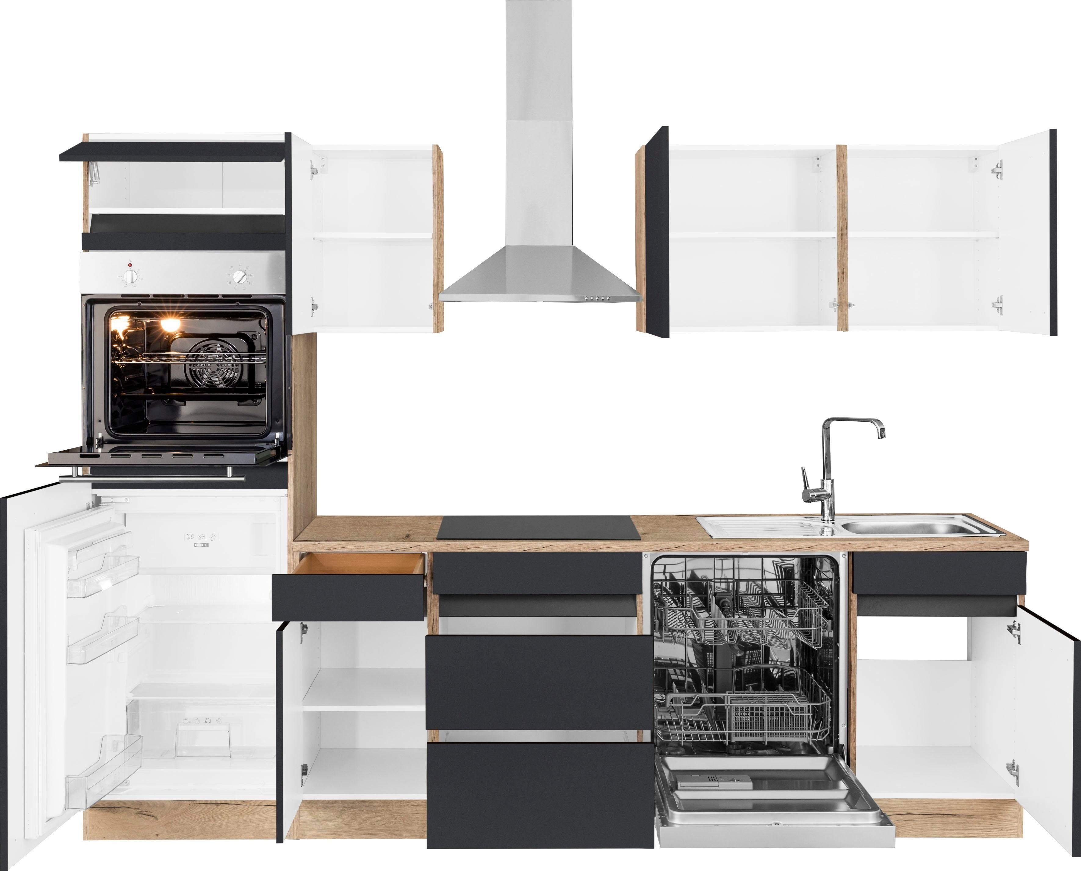 OPTIFIT Keukenblok Roth Breedte 270 cm, optioneel met elektrische apparaten, met push-to-open functie