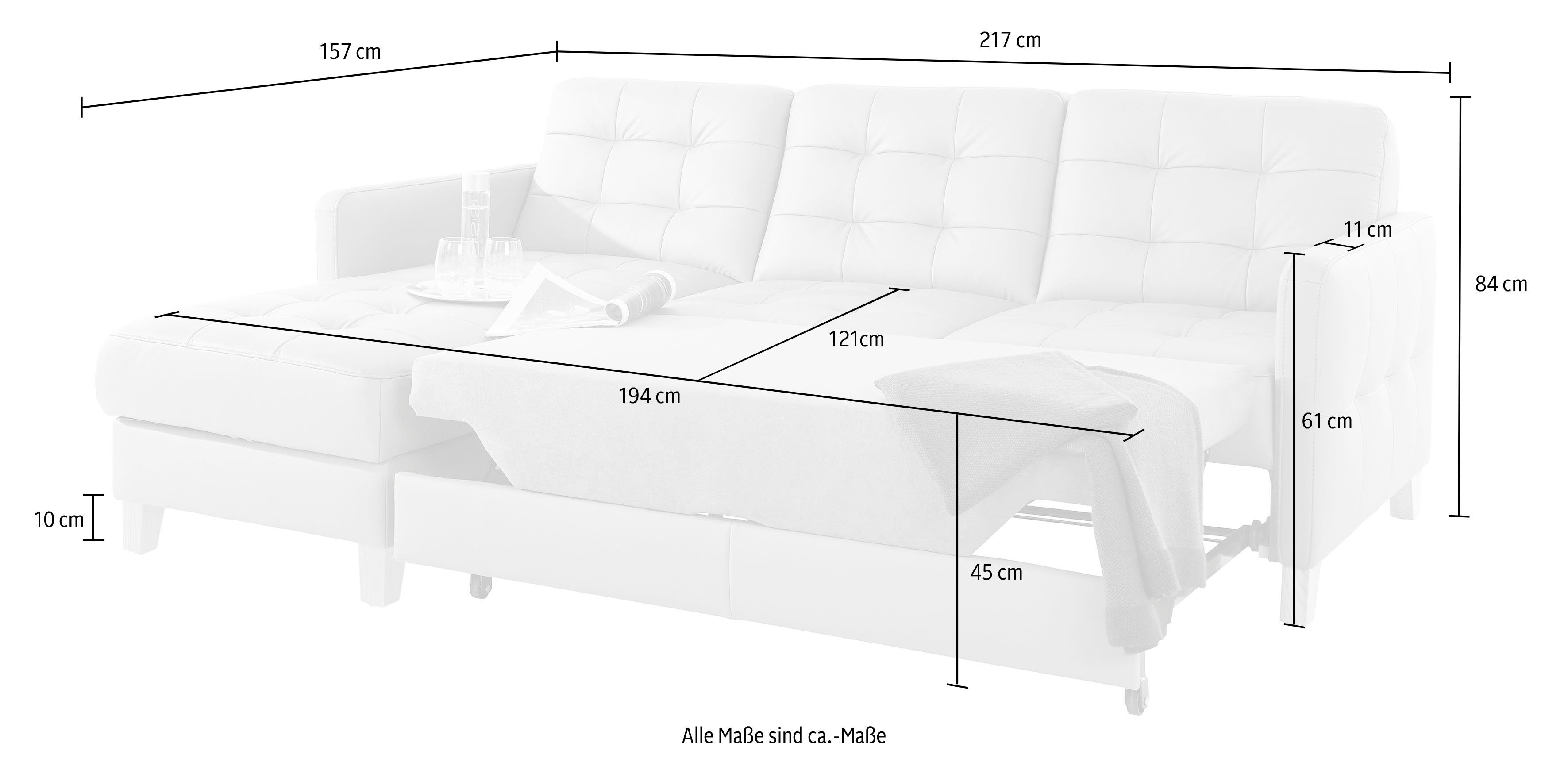 exxpo - sofa fashion Hoekbank Elio, compact en comfortabel, handig en tijdloos design, L-vorm