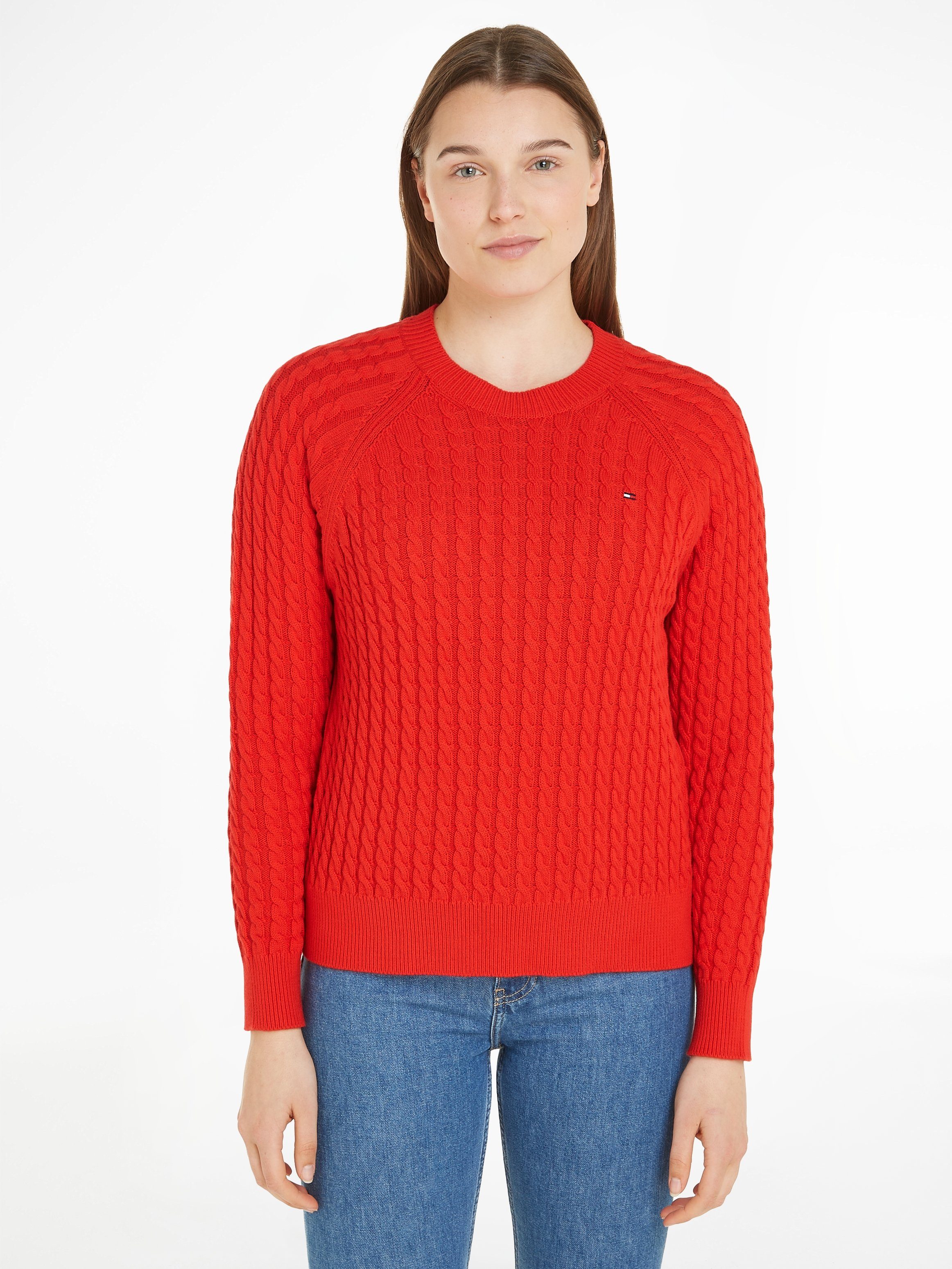 Tommy Hilfiger Trui met ronde hals CO CABLE C-NK SWEATER