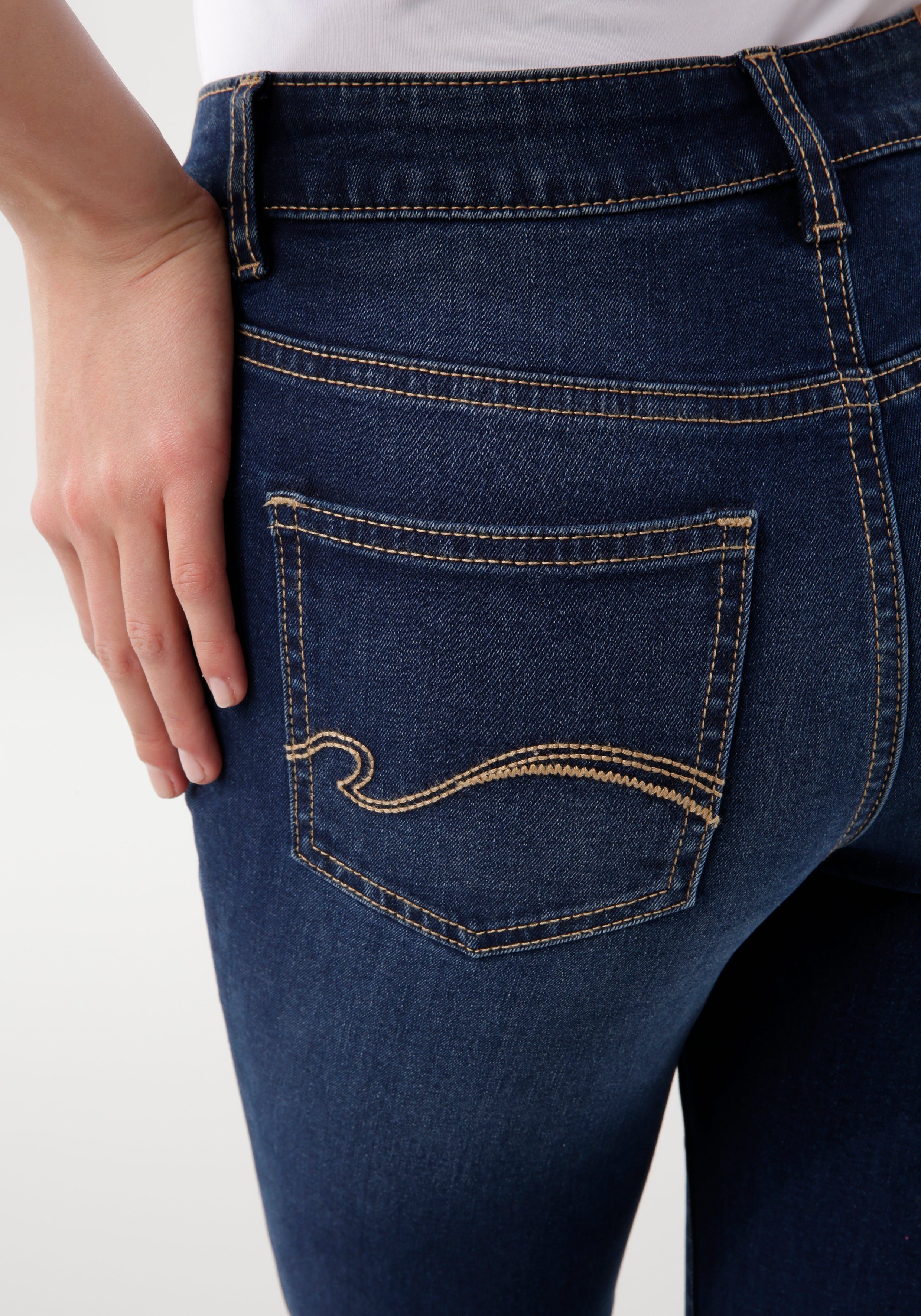 KangaROOS 5-pocket jeans SUPER SKINNY HIGH RISE enkel-lang, met used-look, hoge taille