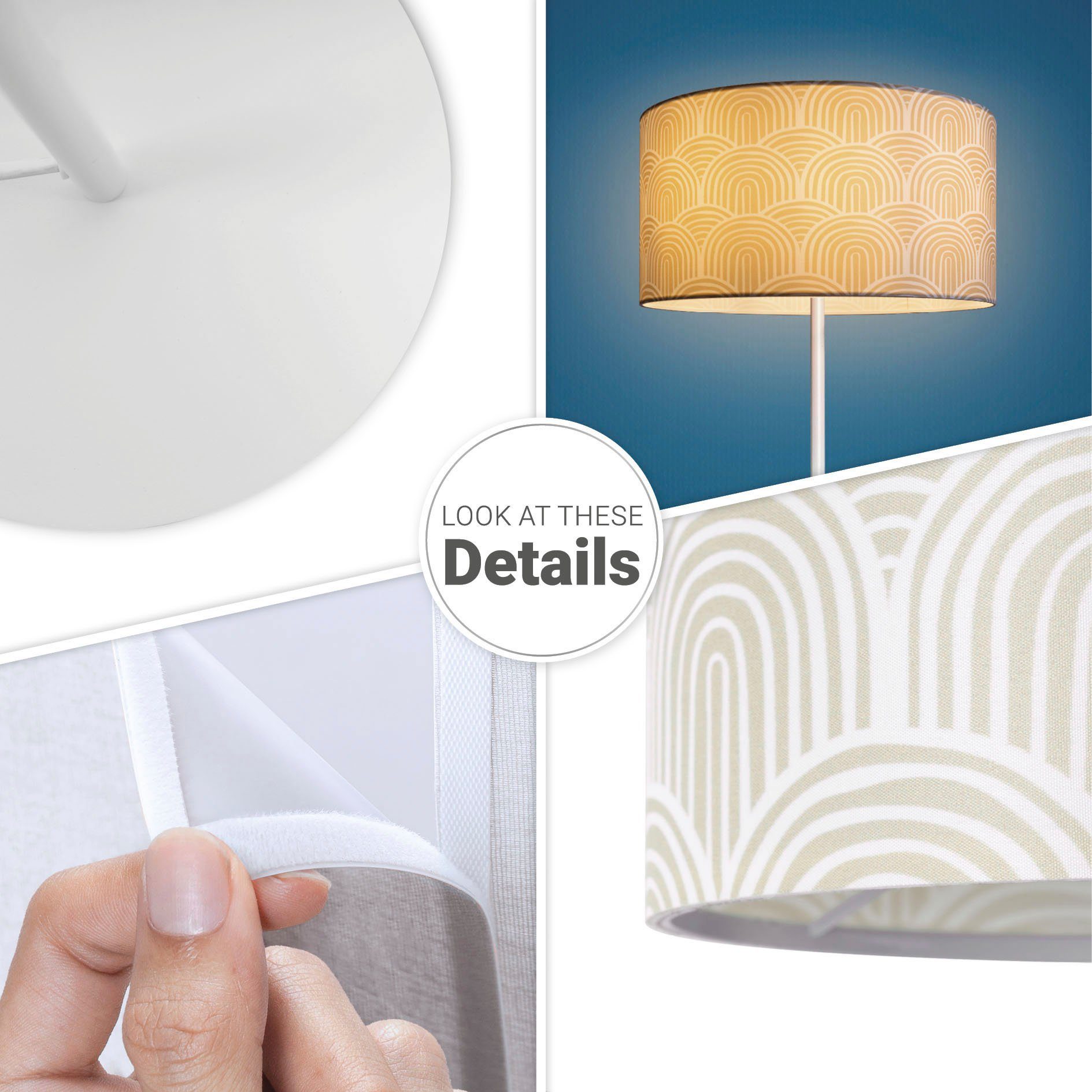 Paco Home Staande lamp Luca Pillar Woonkamer vloerlamp met kap kantoor modern vintage patroon E27